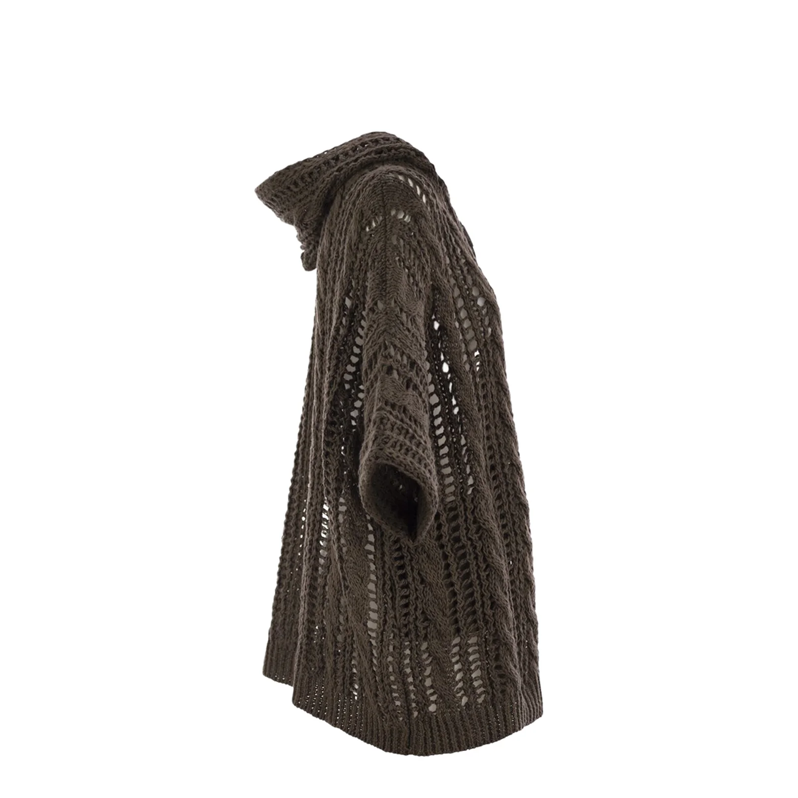 Cable & Mesh Jute And Cotton Cardigan - Image 4