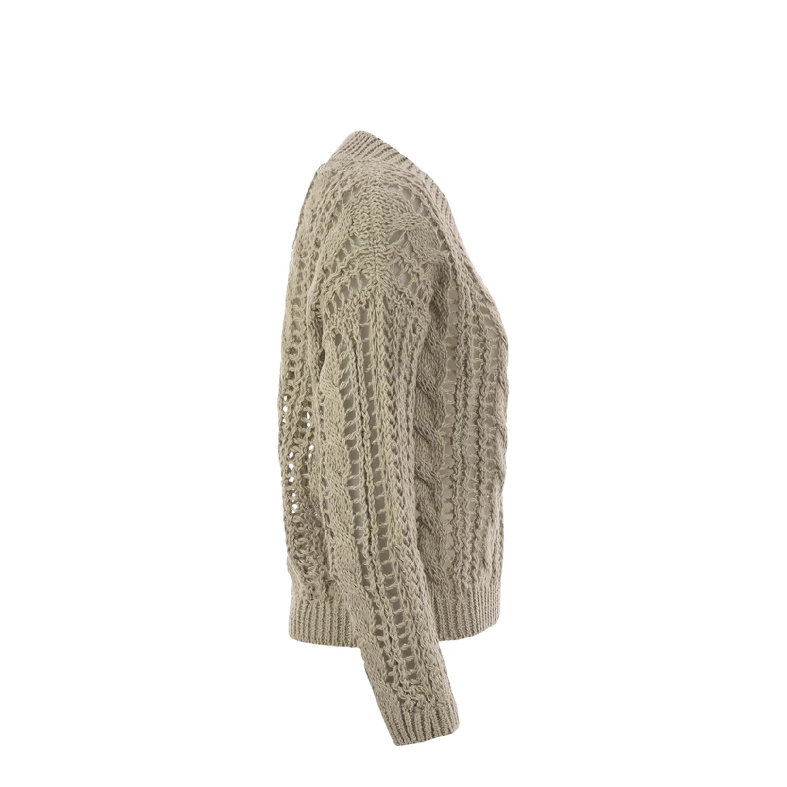 Cable & Mesh Jute and Cotton Jersey - Image 3
