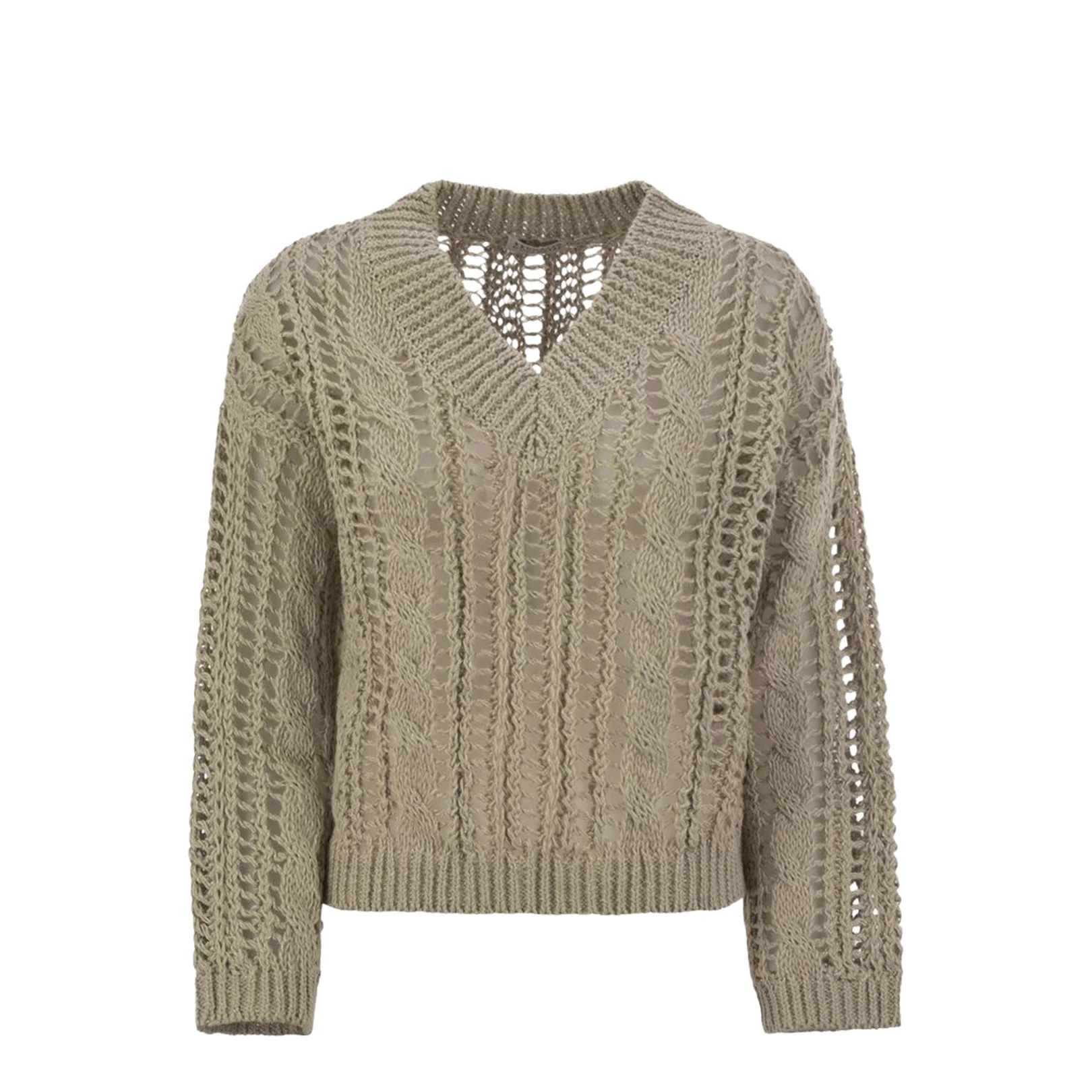 Cable & Mesh Jute and Cotton Jersey - Image 5