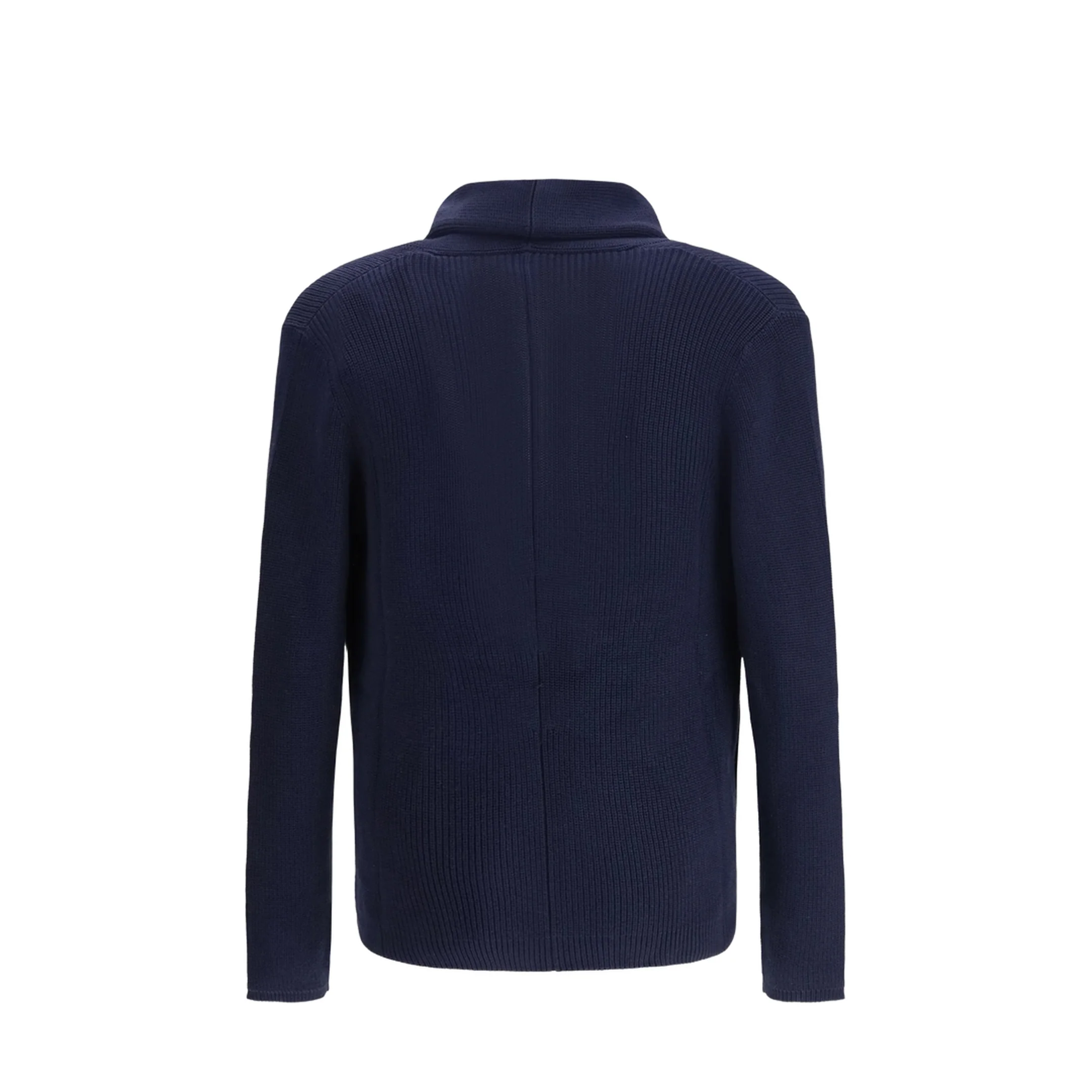 Men's Shawl Collar Cardigan Navy Blue - Image 2