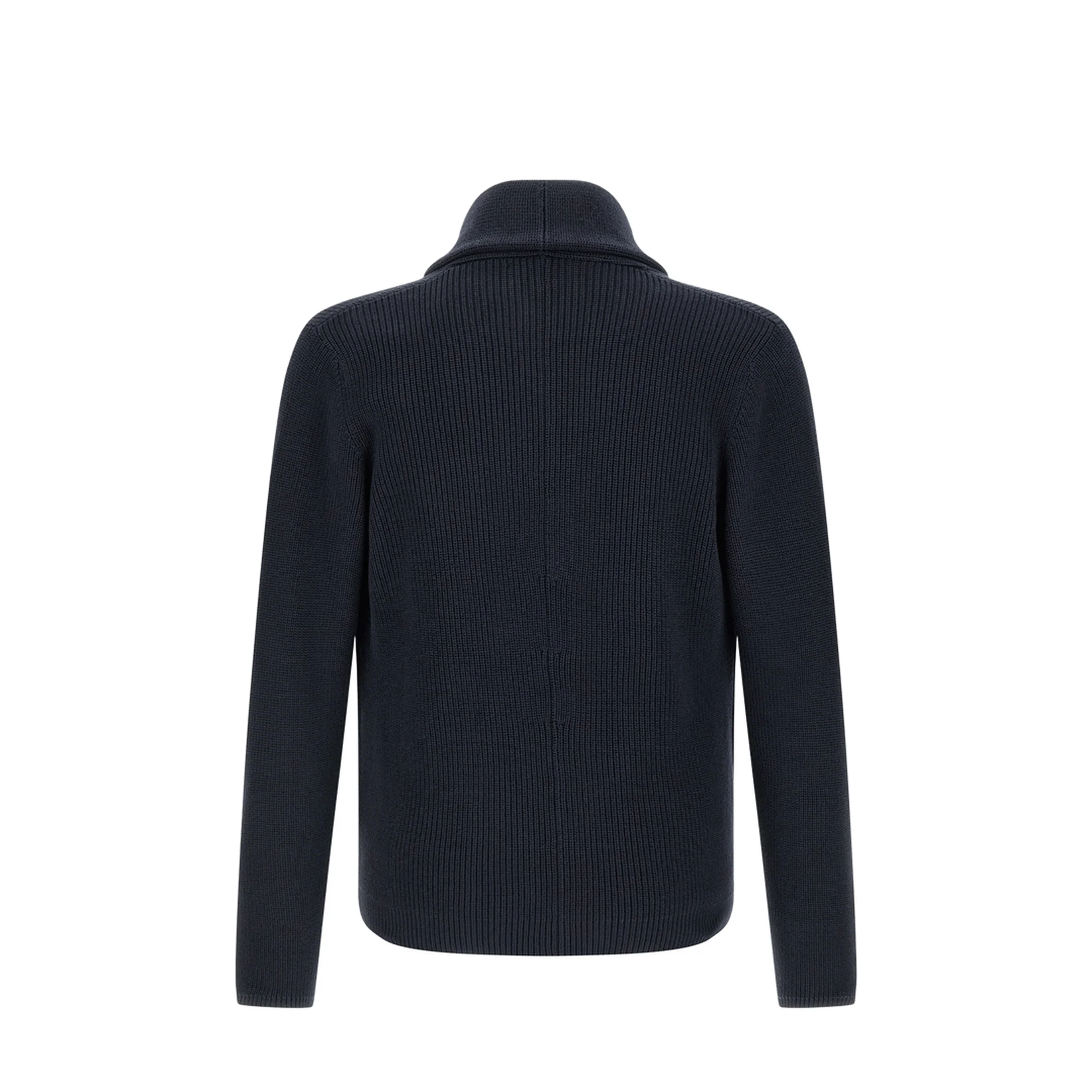 Men's Shawl Collar Cardigan Navy Blue - Image 5