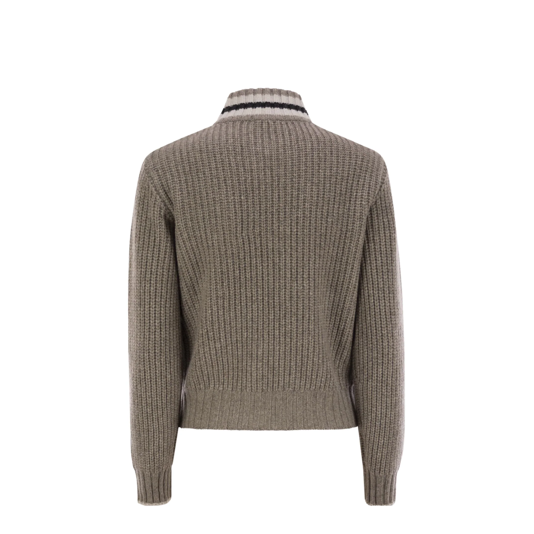 Cashmere Cardigan with Shiny Trims - Image 2