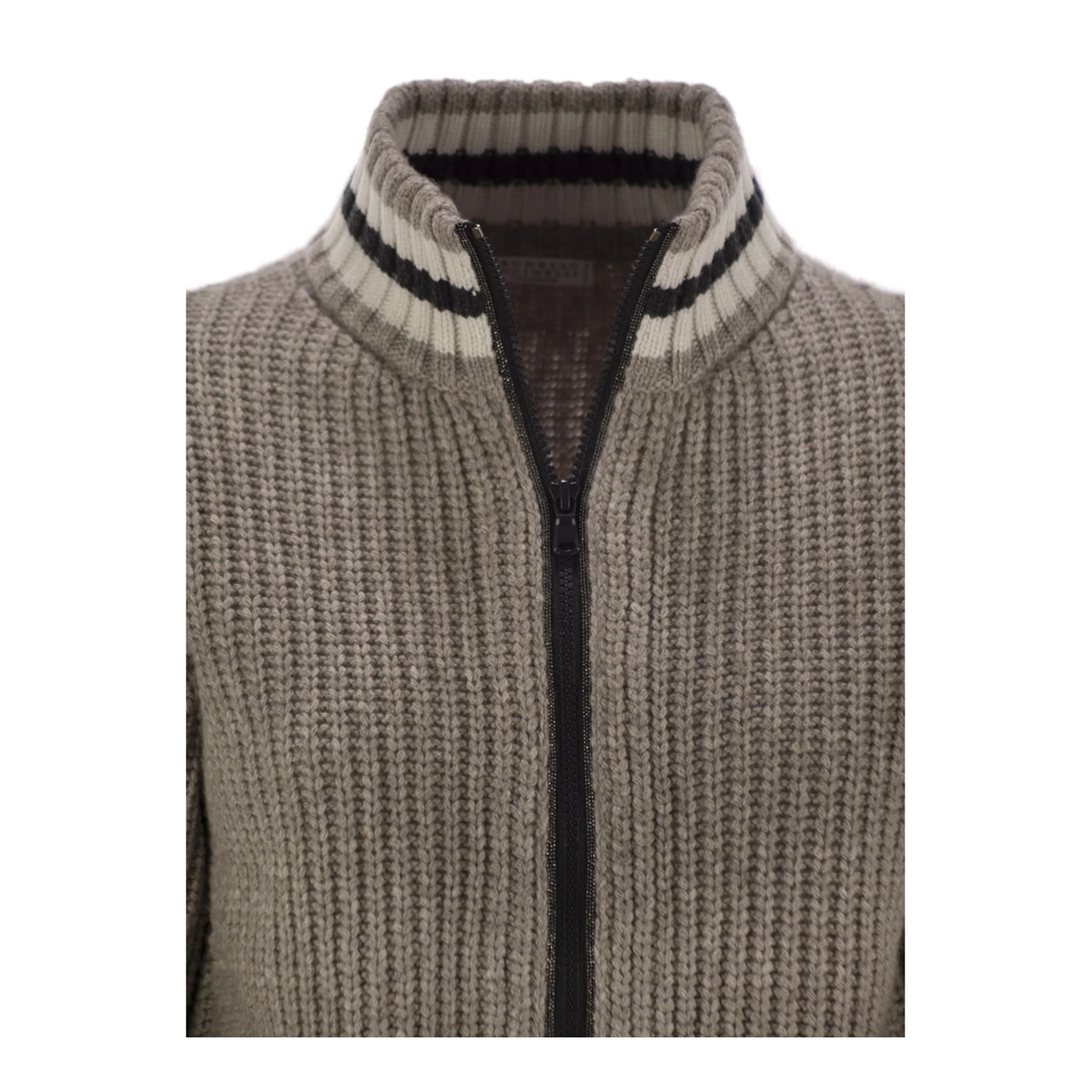 Cashmere Cardigan with Shiny Trims - Image 3