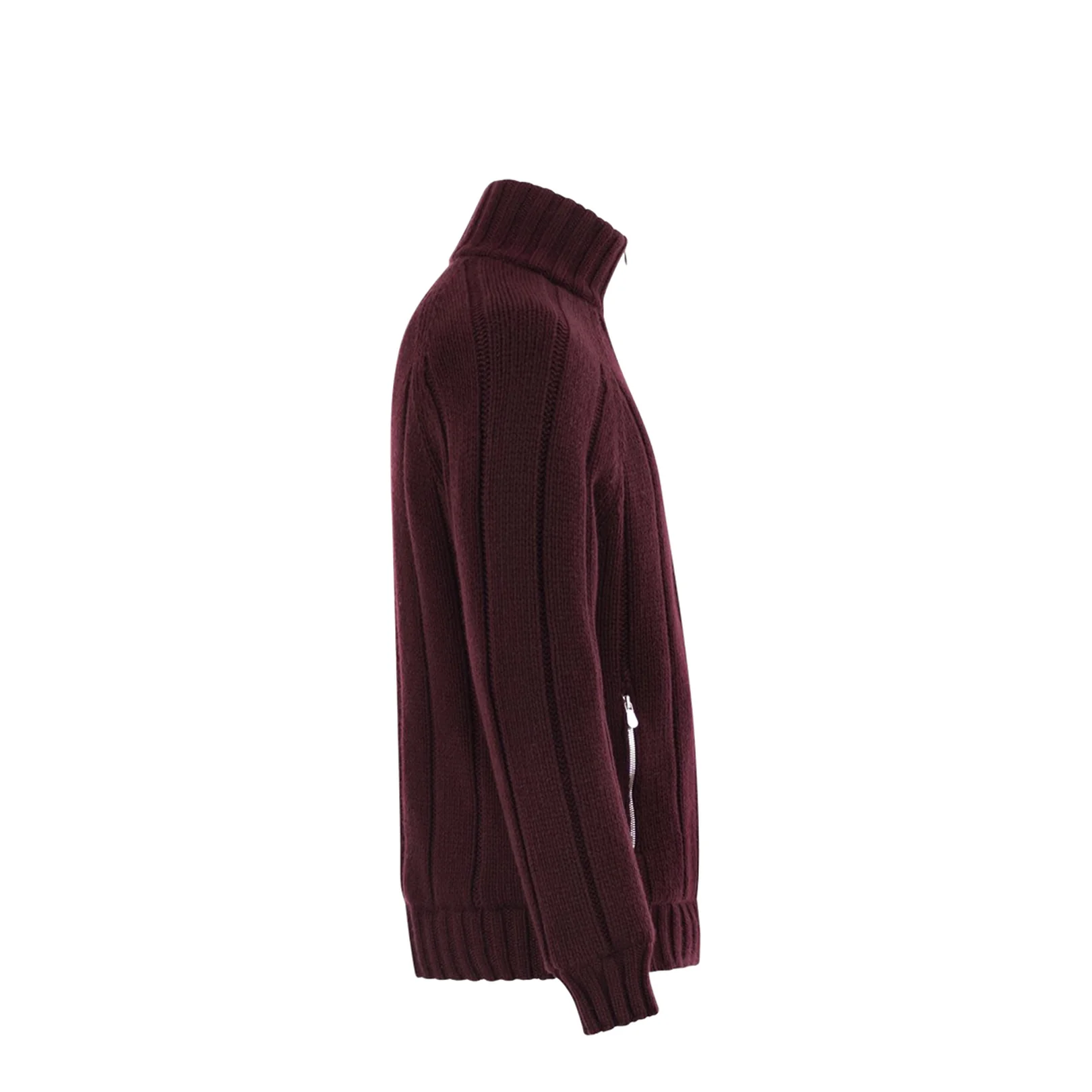 Cashmere Knit Down Jacket with Zip - Image 3