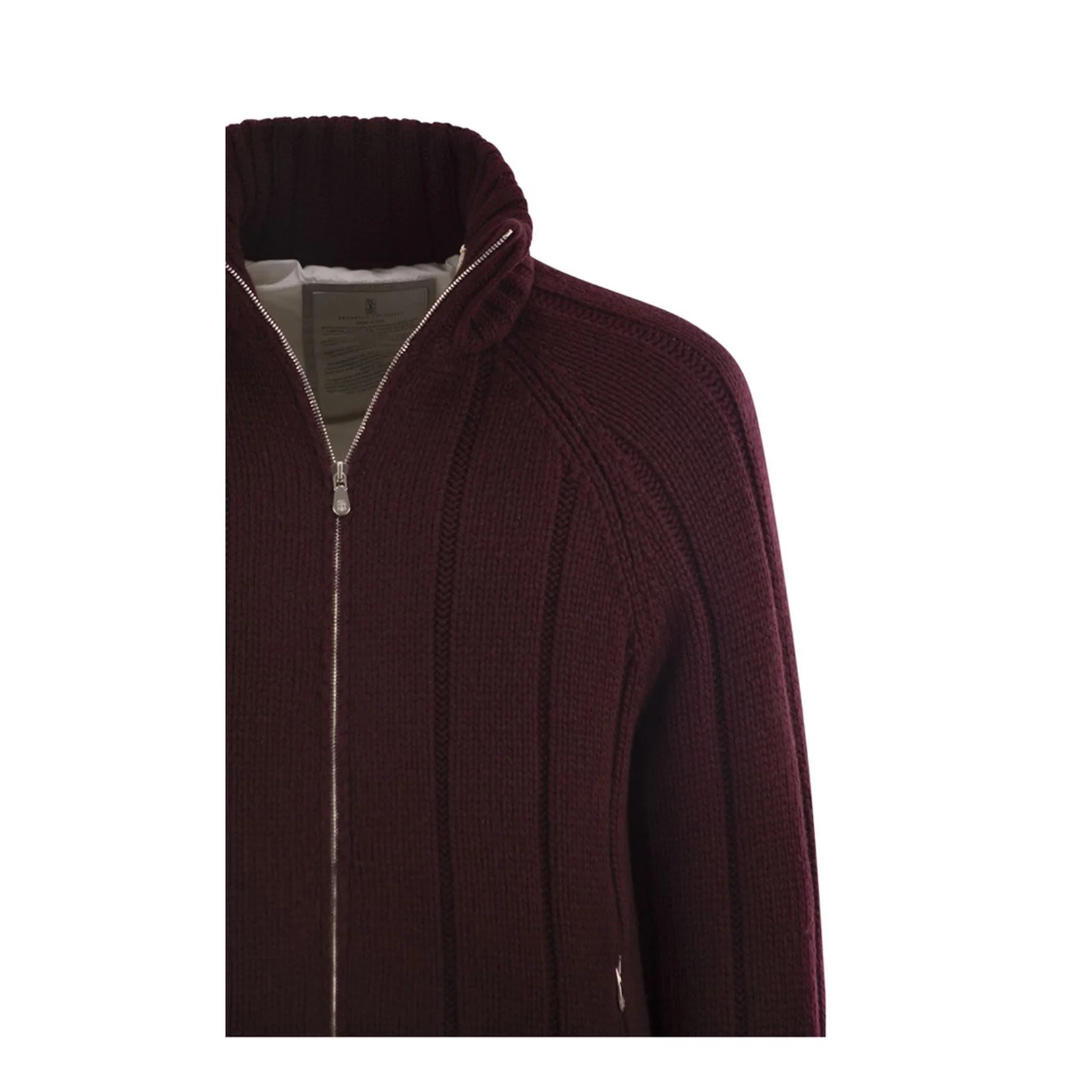 Cashmere Knit Down Jacket with Zip - Image 4