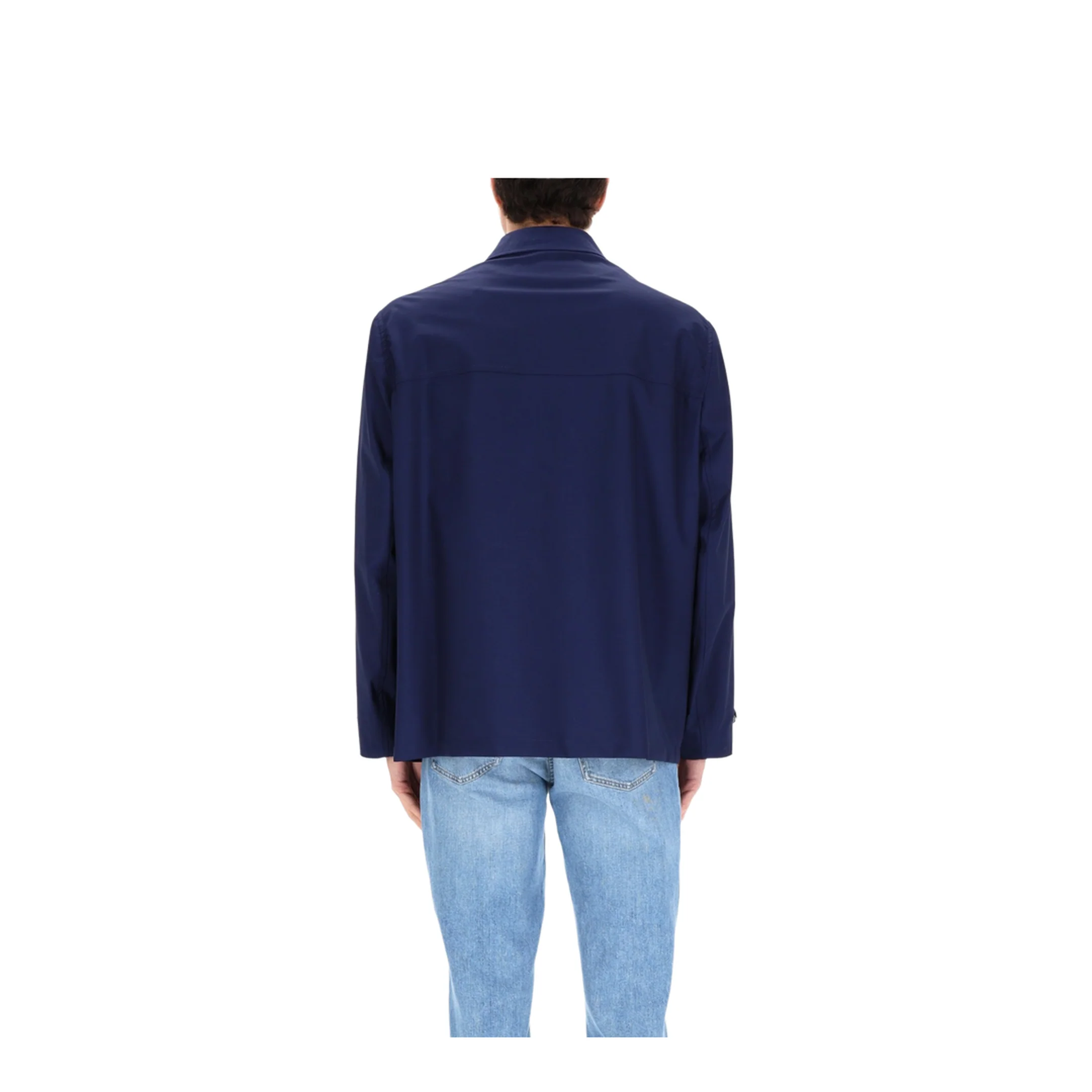 Men's Crinkle Reps Jacket Navy Blue - Image 4