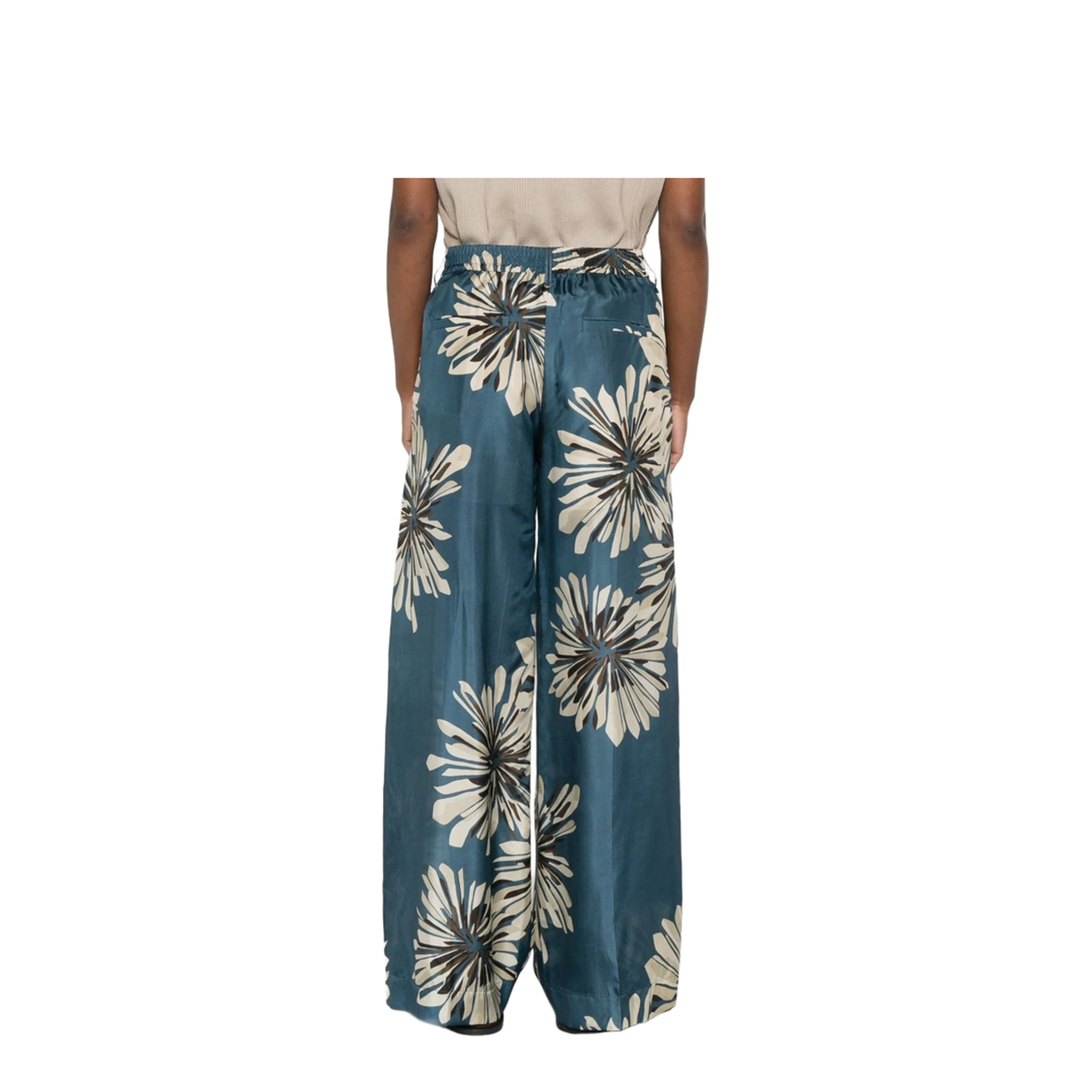 Floral Printed Silk Pants - Image 5