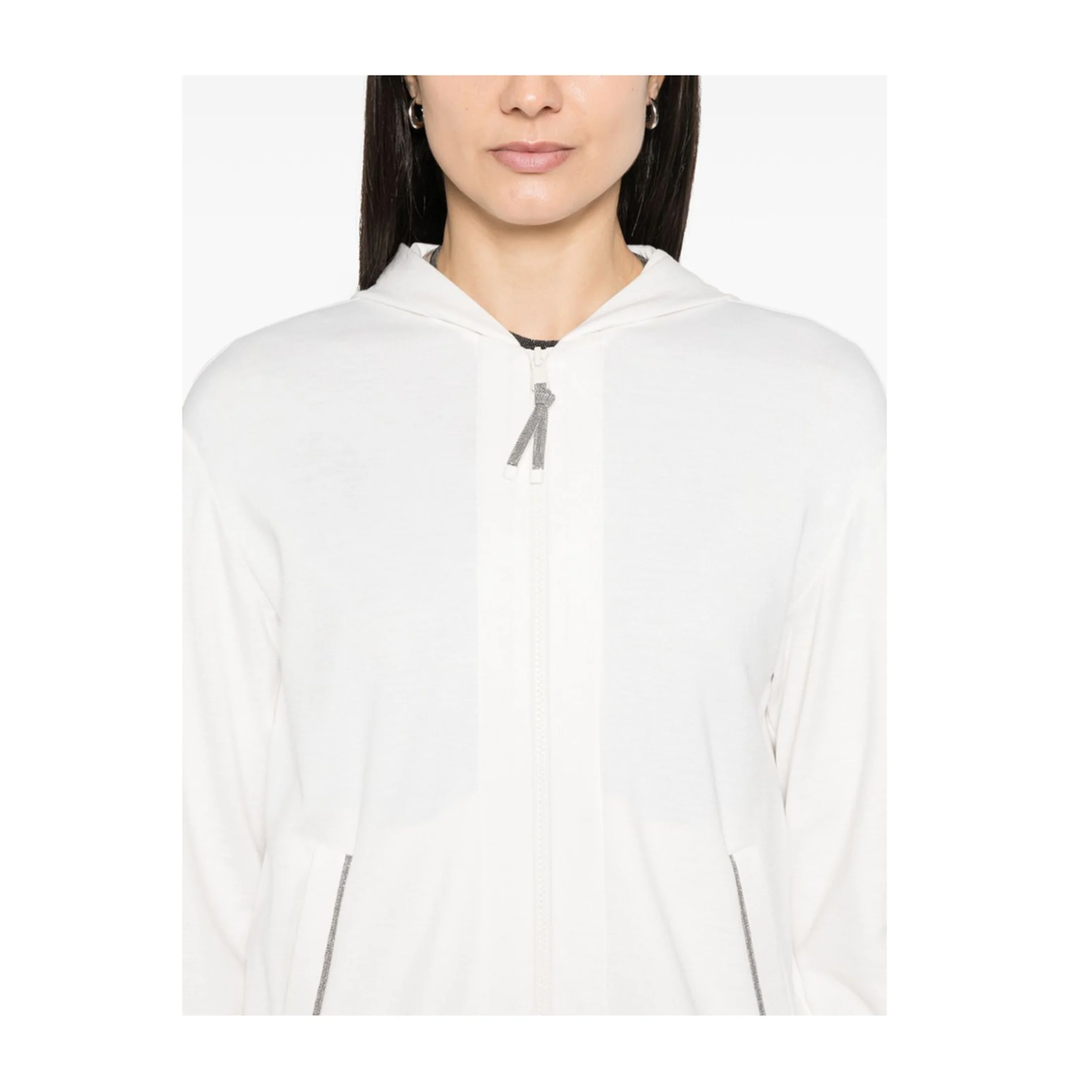 Cotton and Silk Blend Hoodie - Image 4