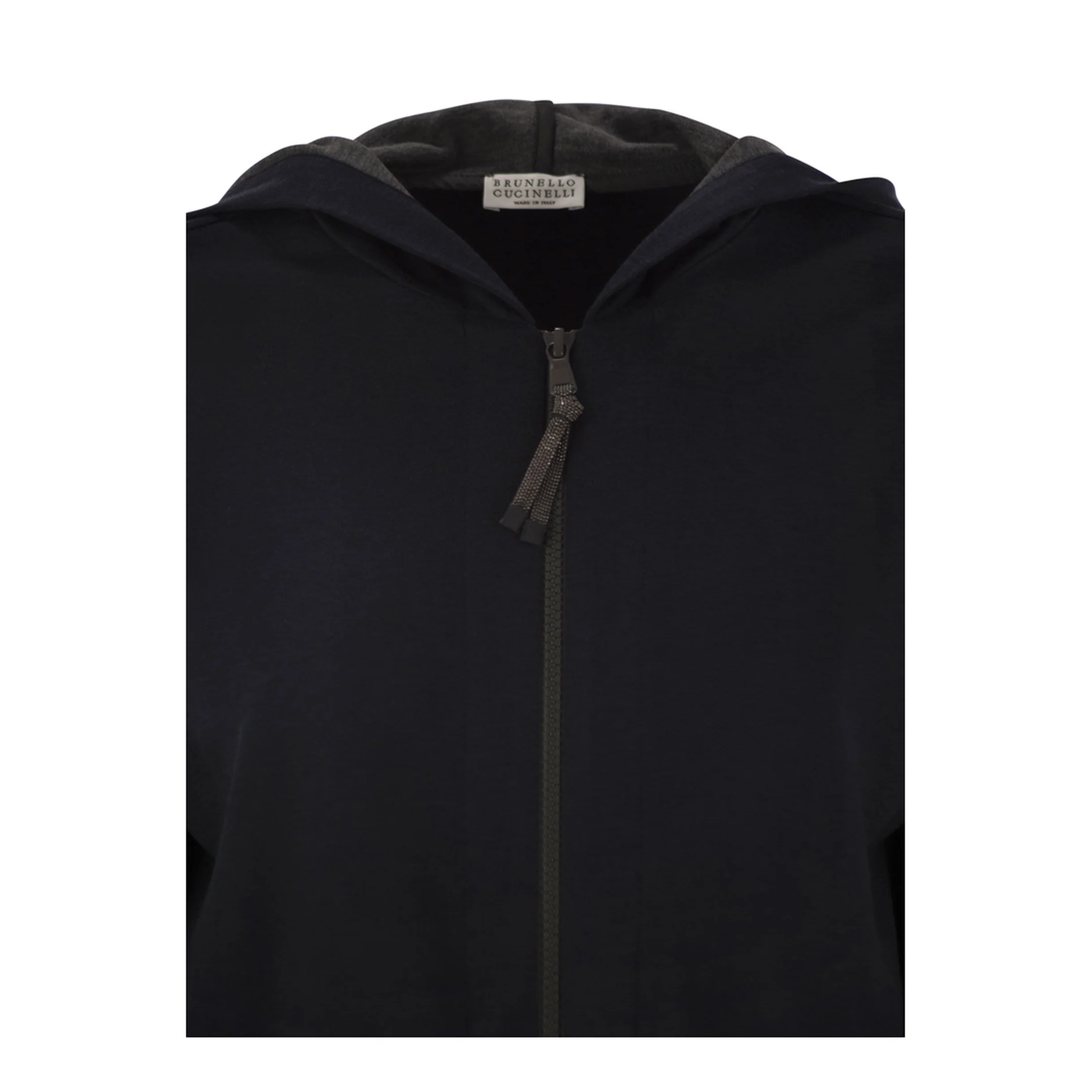 Cotton and Silk Interlock Hooded Topwear - Image 3