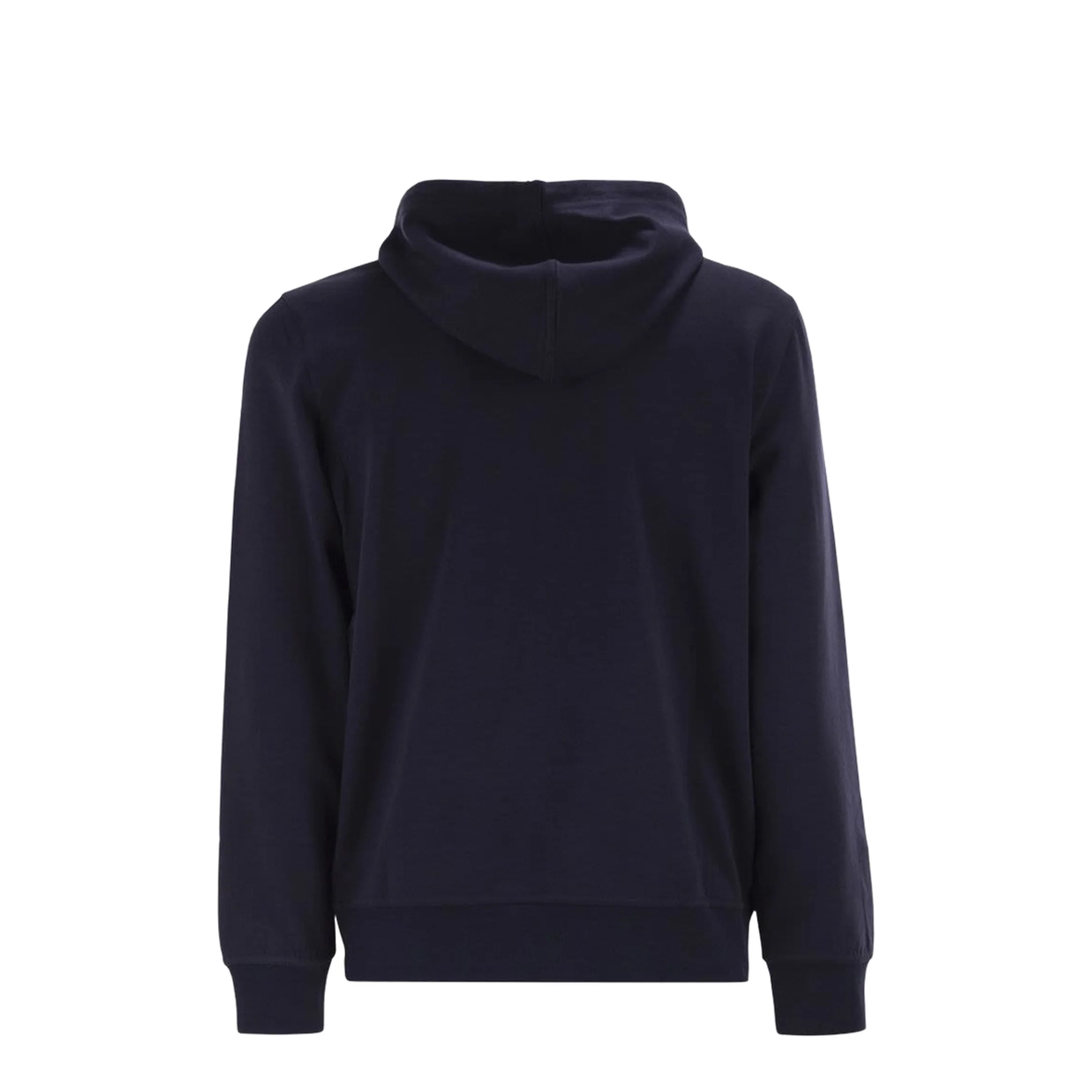 Zipped Cotton Fleece Sweater Blue - Image 2