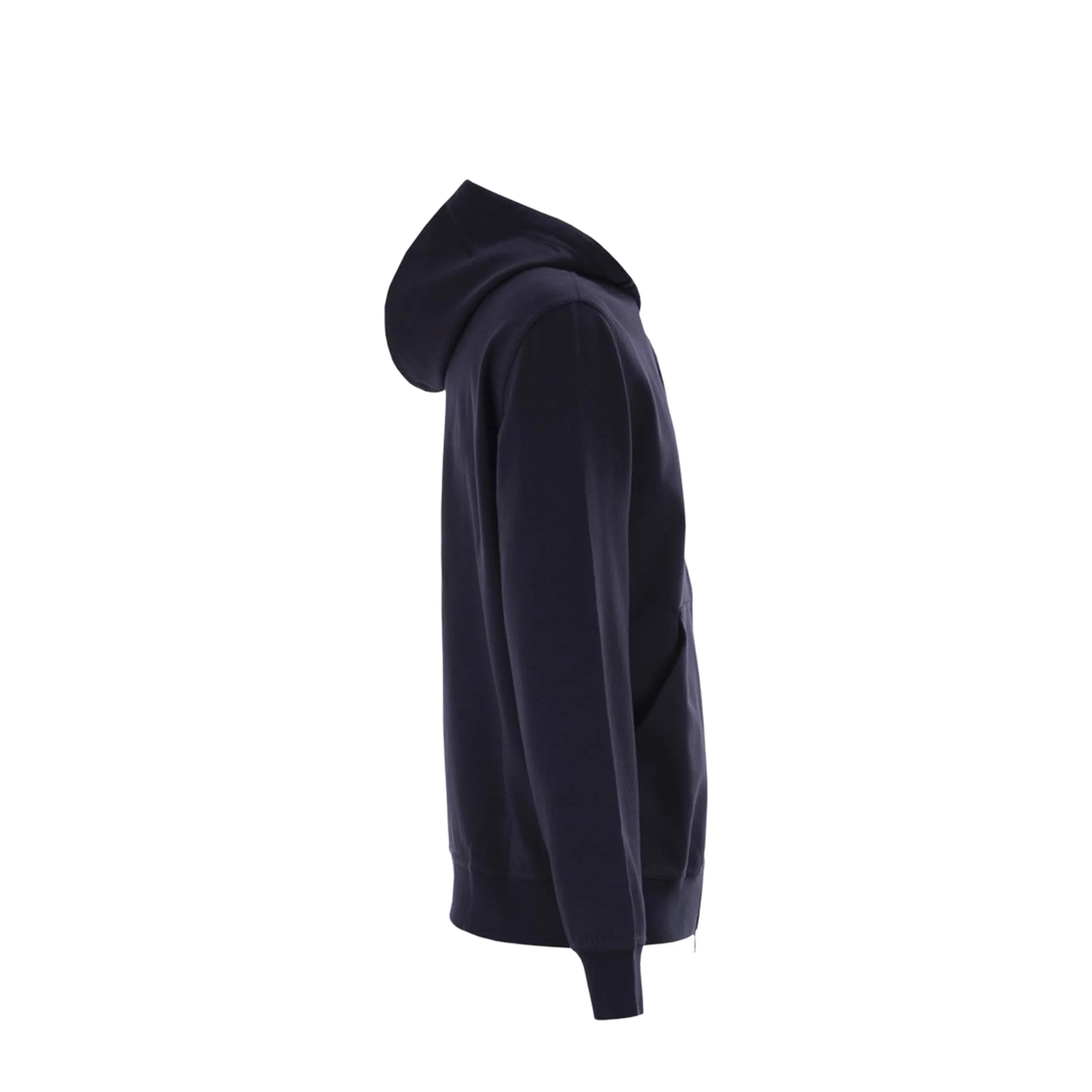 Zipped Cotton Fleece Sweater Blue - Image 3