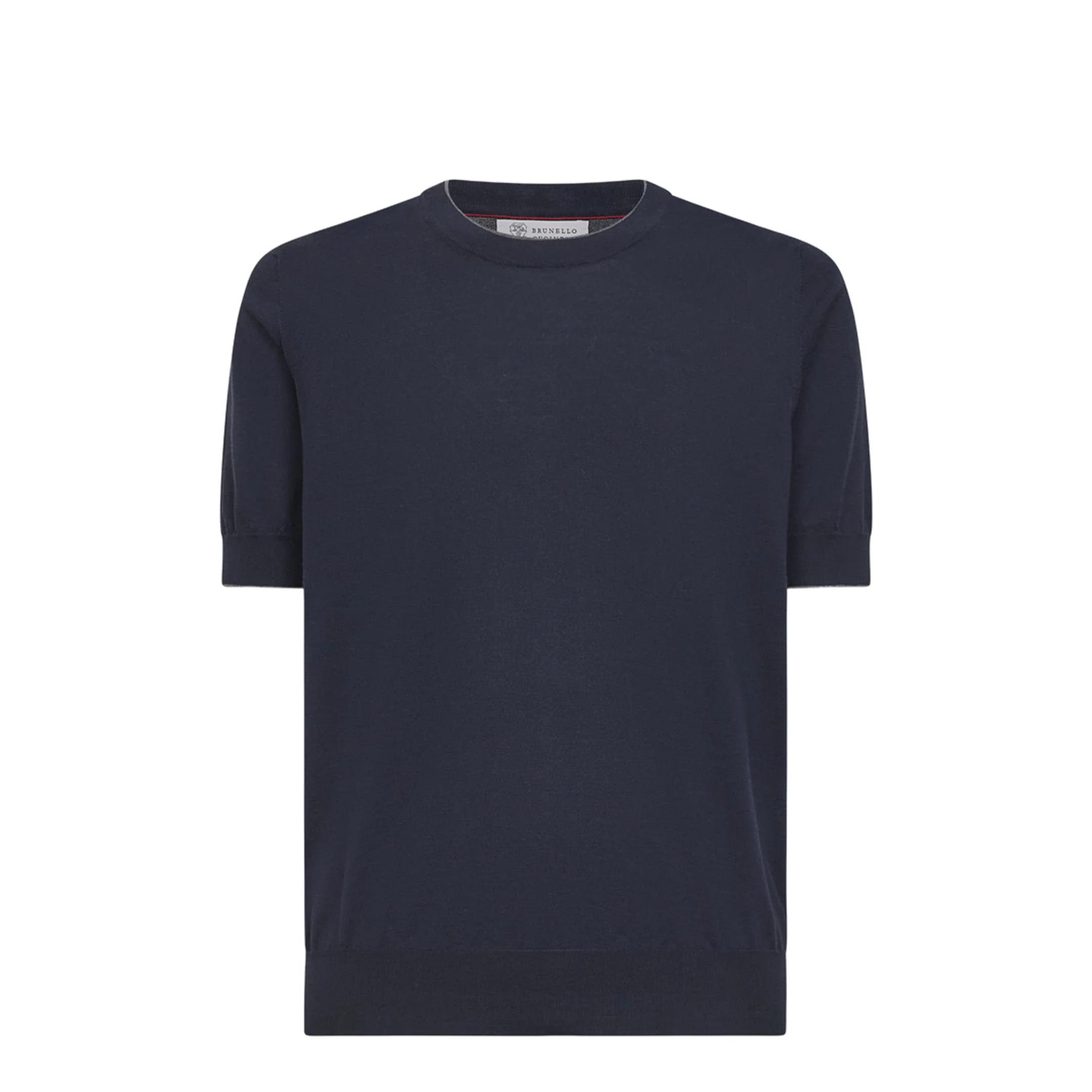 Cotton Knit T-Shirt - Navy Blue