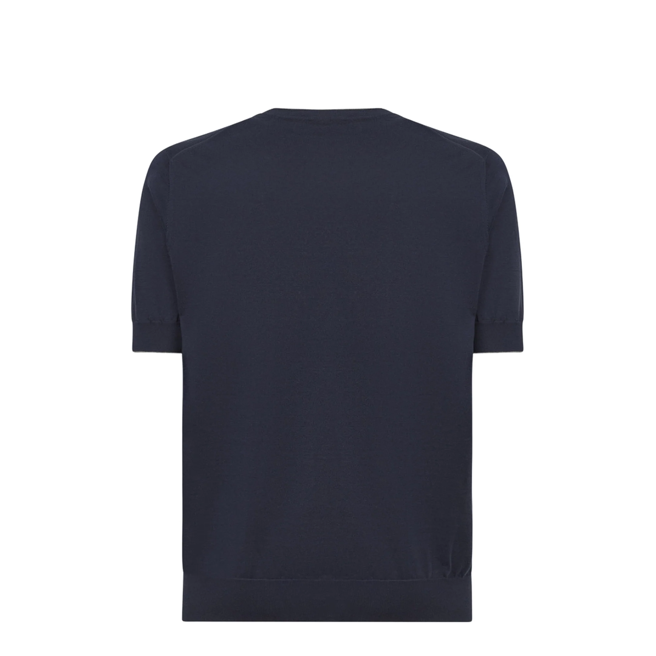 Cotton Knit T-Shirt - Navy Blue - Image 2