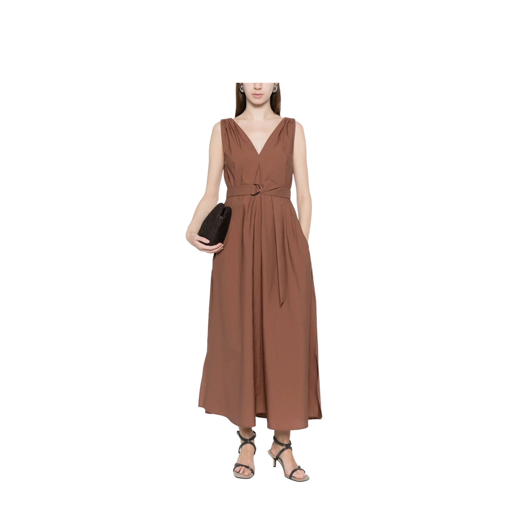 Cotton Long Dress Brown - Image 2