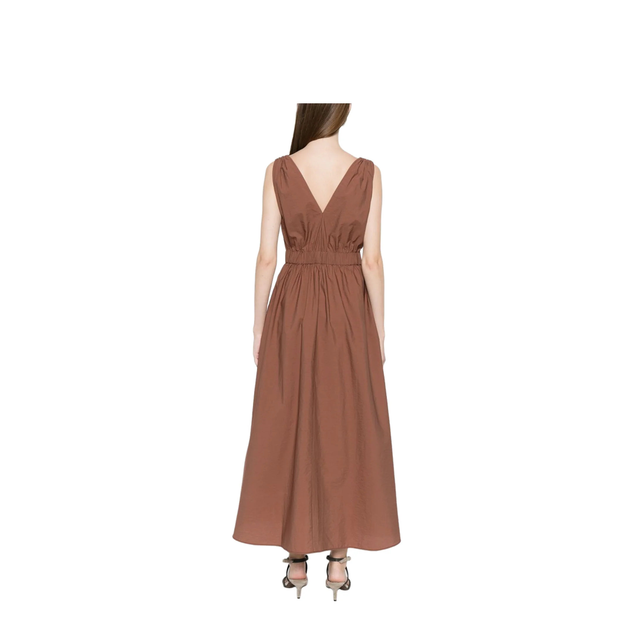 Cotton Long Dress Brown - Image 4