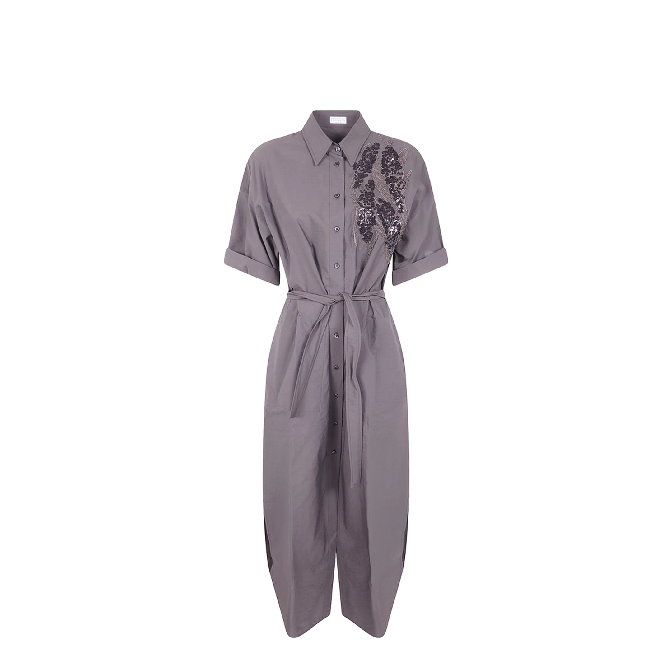 Cotton Long Dress - Brown - Image 2