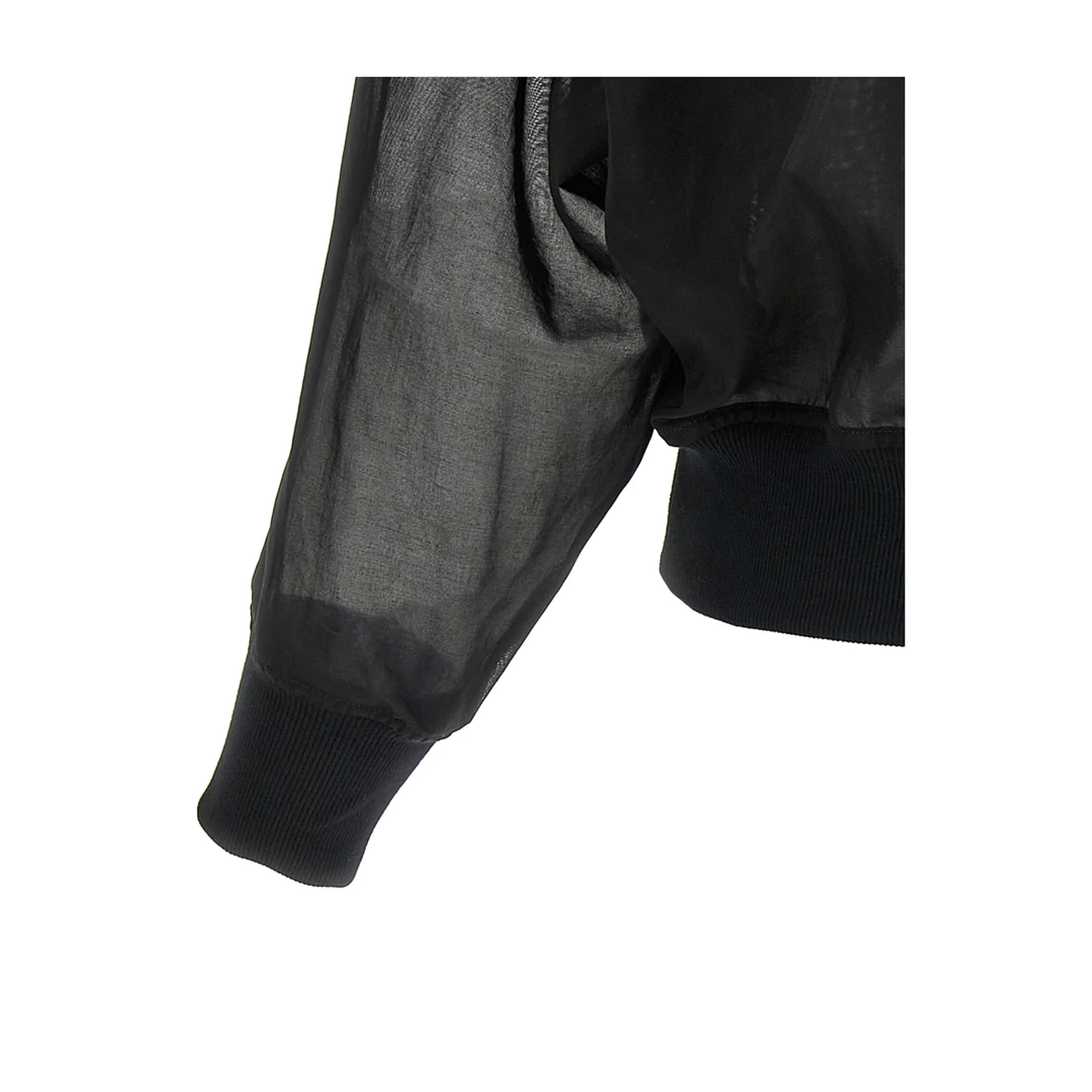 Cotton Organza Bomber Jacket with Shiny Trims - Image 4