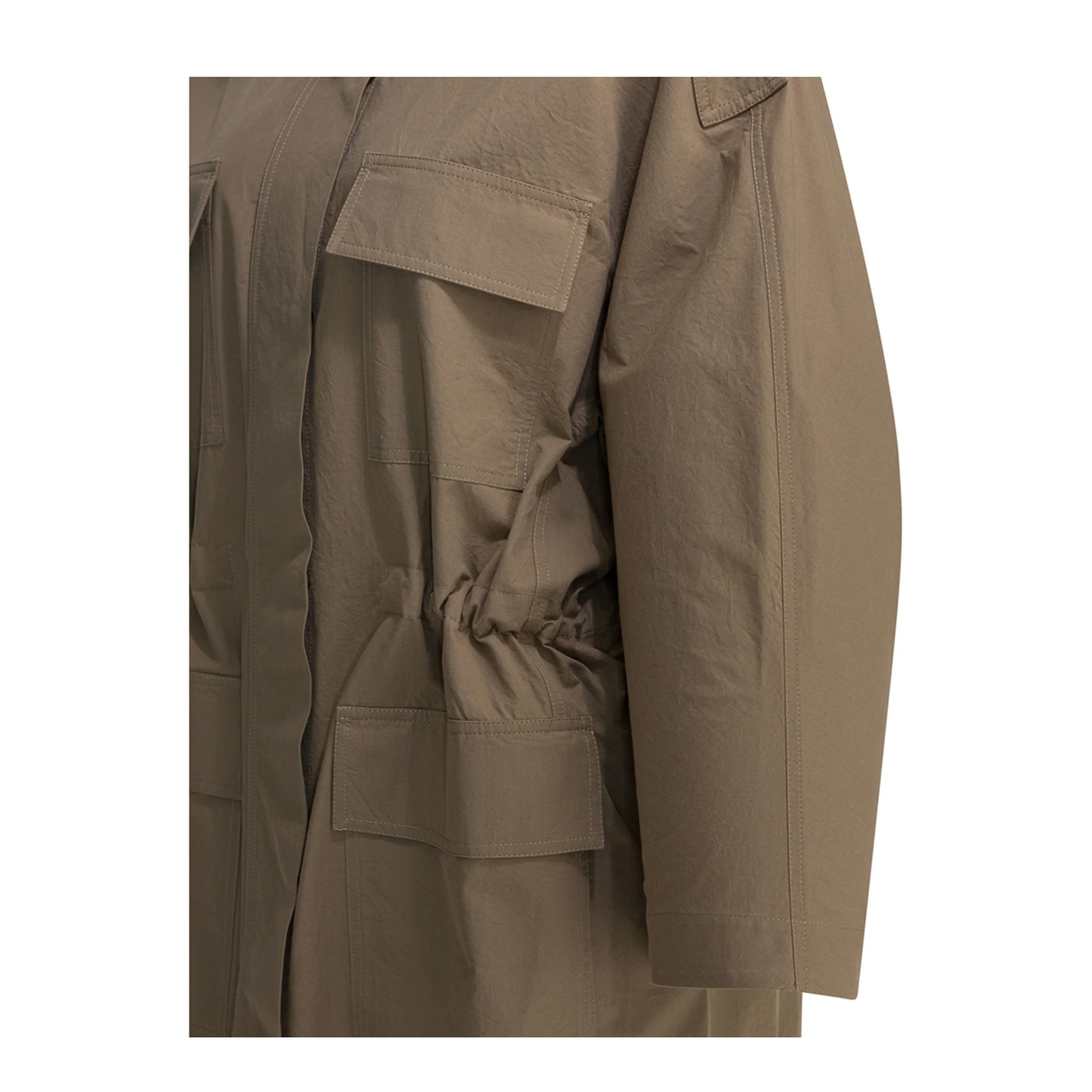 Cotton Trench Coat Brown - Image 4