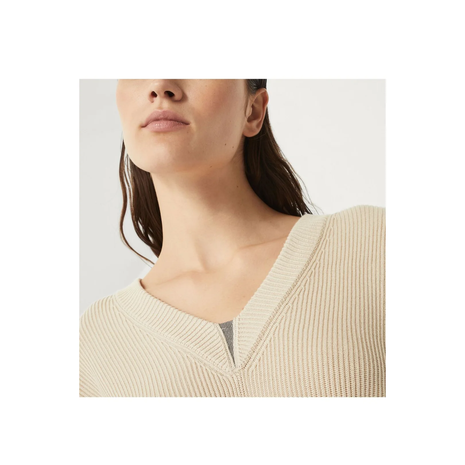Cotton V-Necked Sweater - Image 3