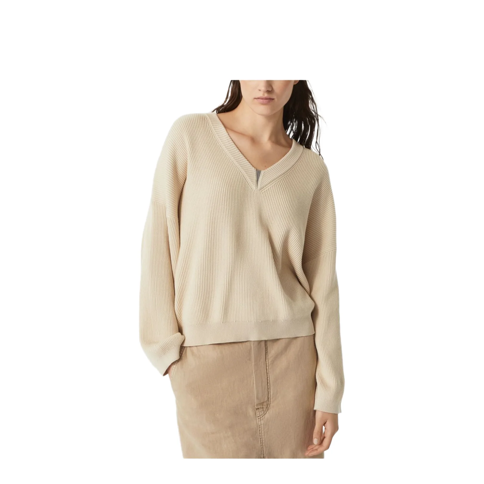Cotton V-Necked Sweater - Image 5