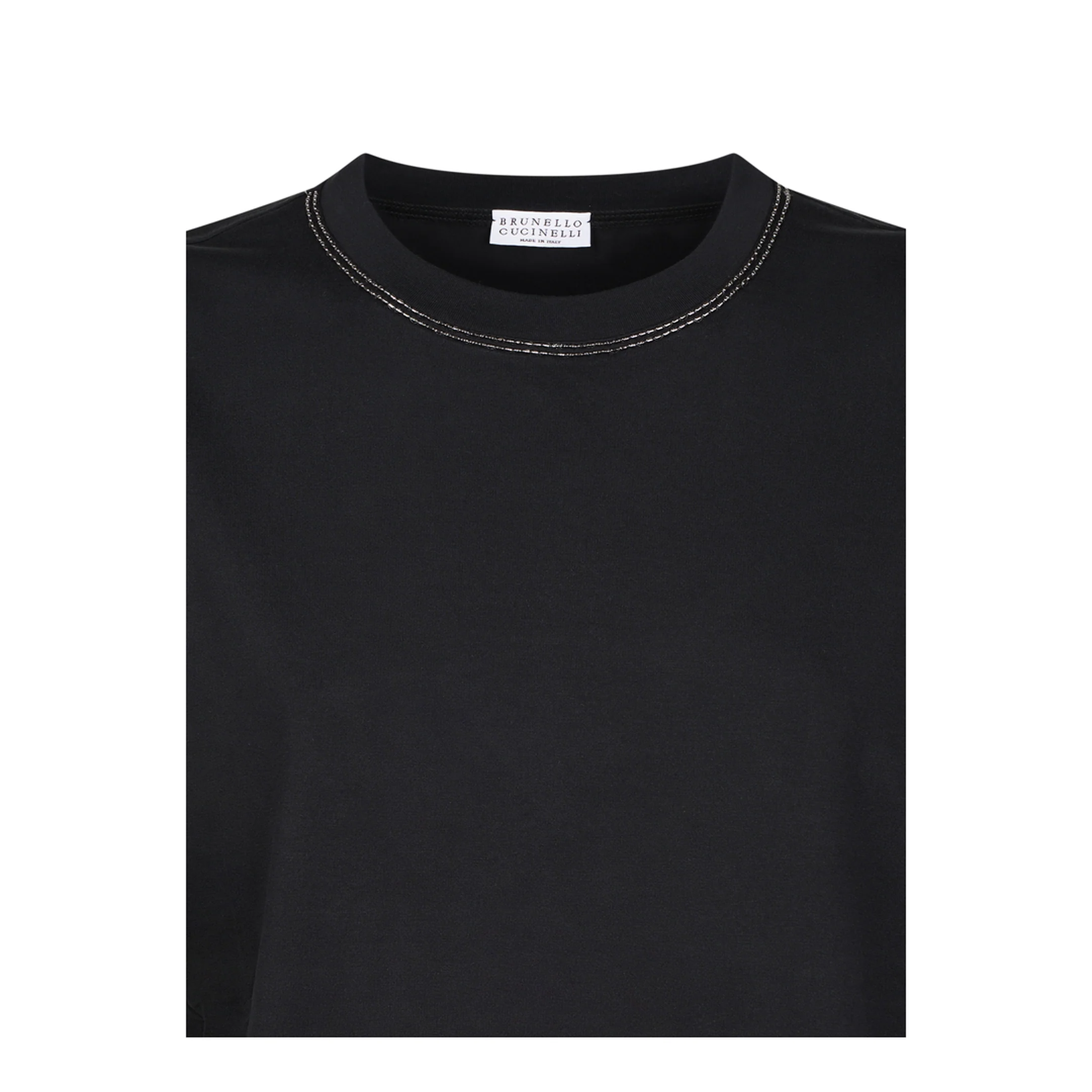 Crew-Neck T-Shirt - Black - Image 3