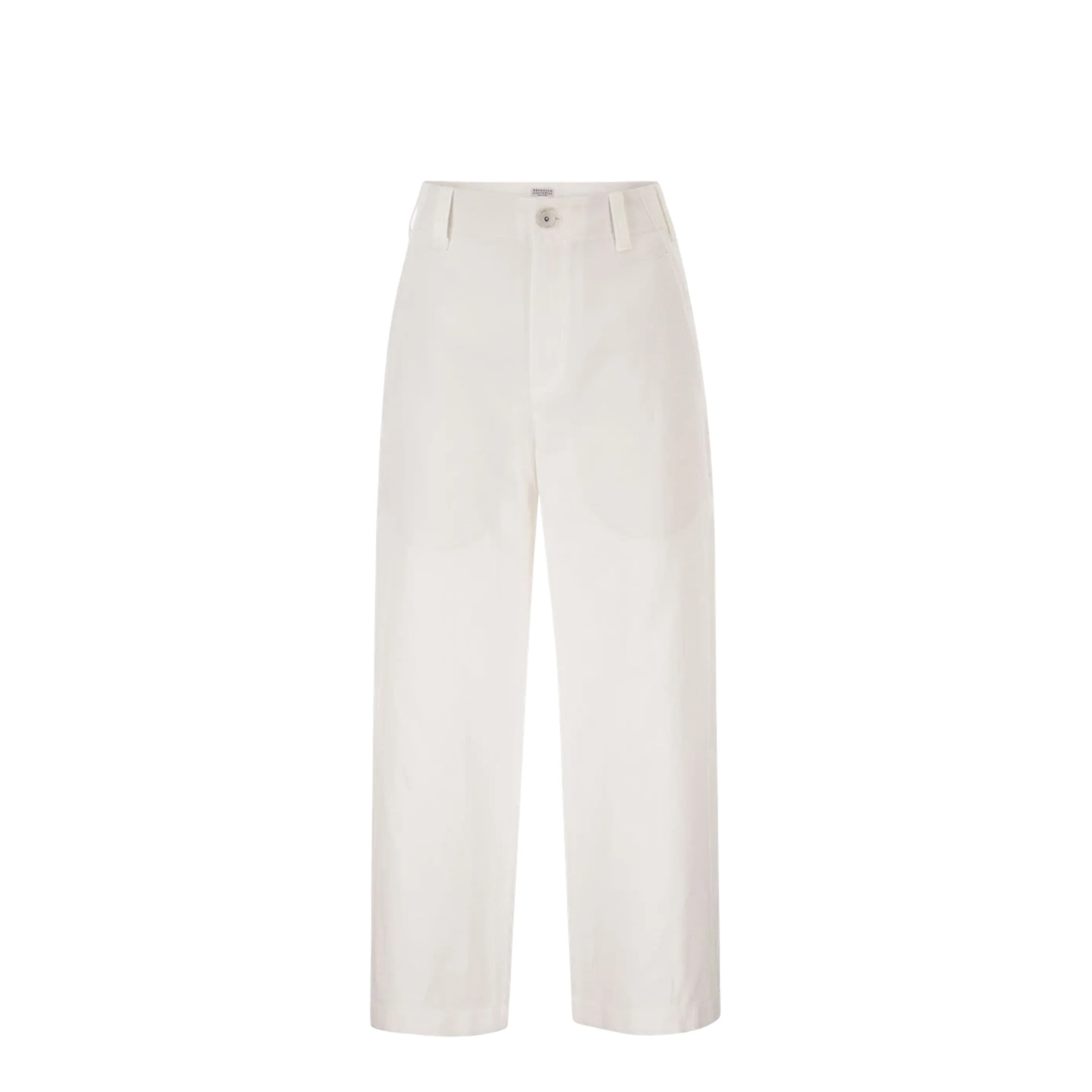 Crop Chino Trousers in Cotton and Linen Gabardine - Image 2
