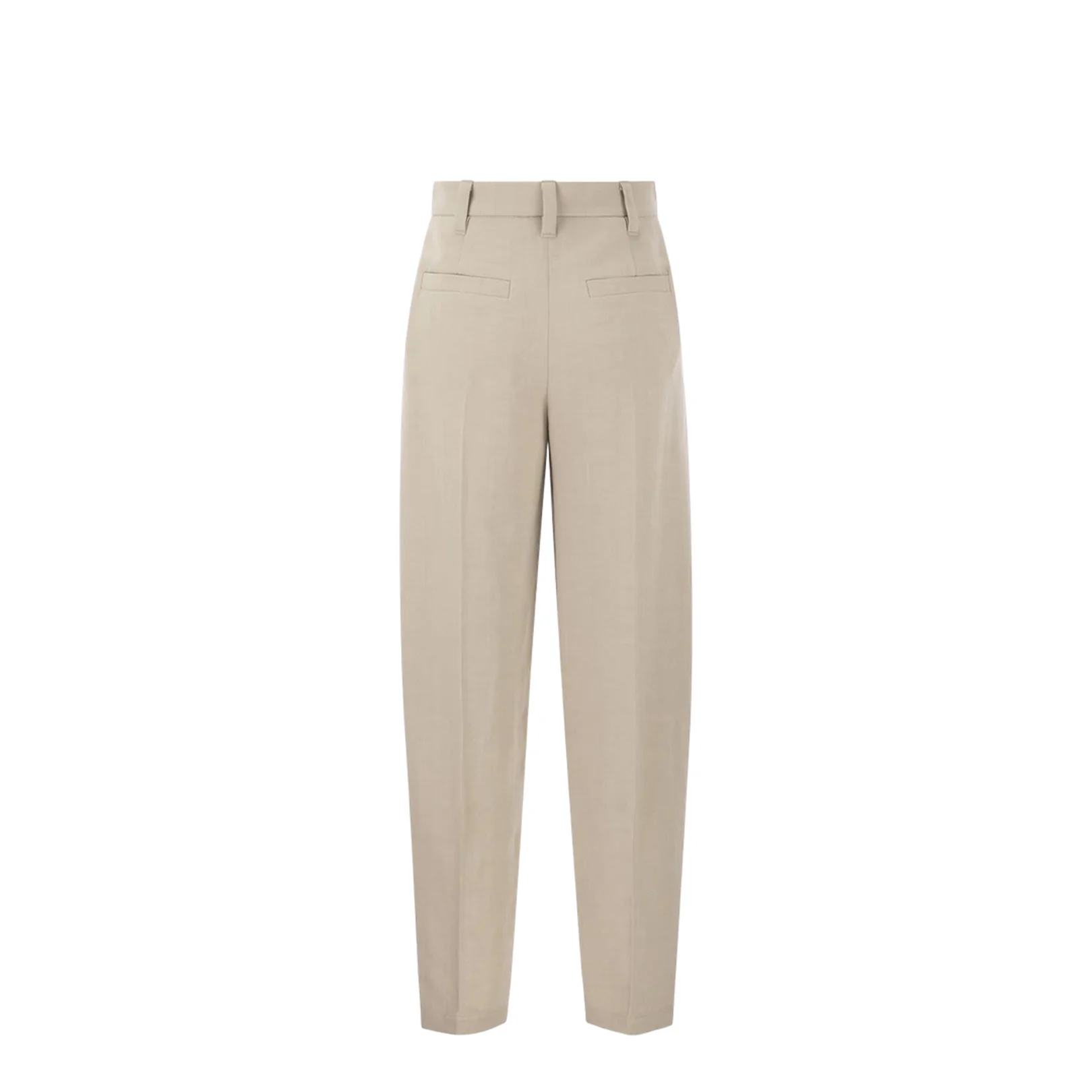 Curved Viscose and Linen Trousers - Image 2