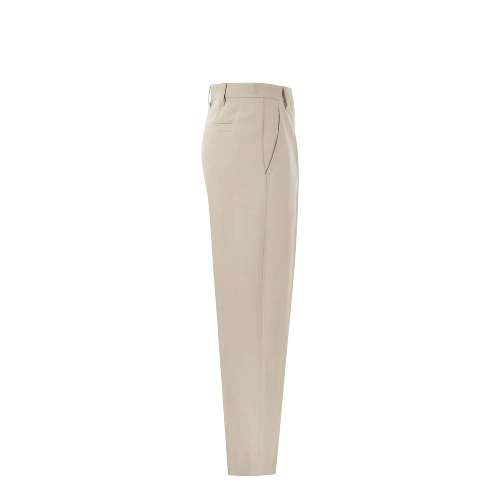 Curved Viscose and Linen Trousers - Image 3
