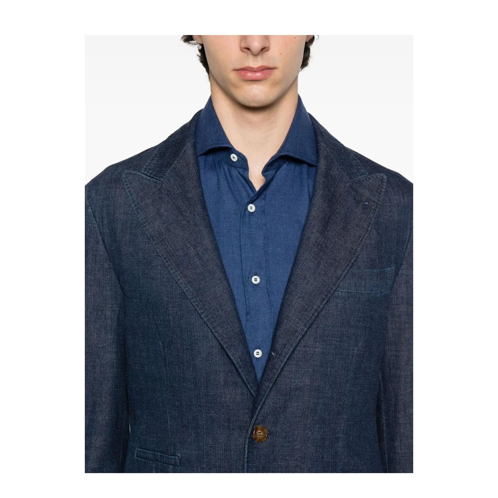 Denim Single-Breasted Jacket - Image 2