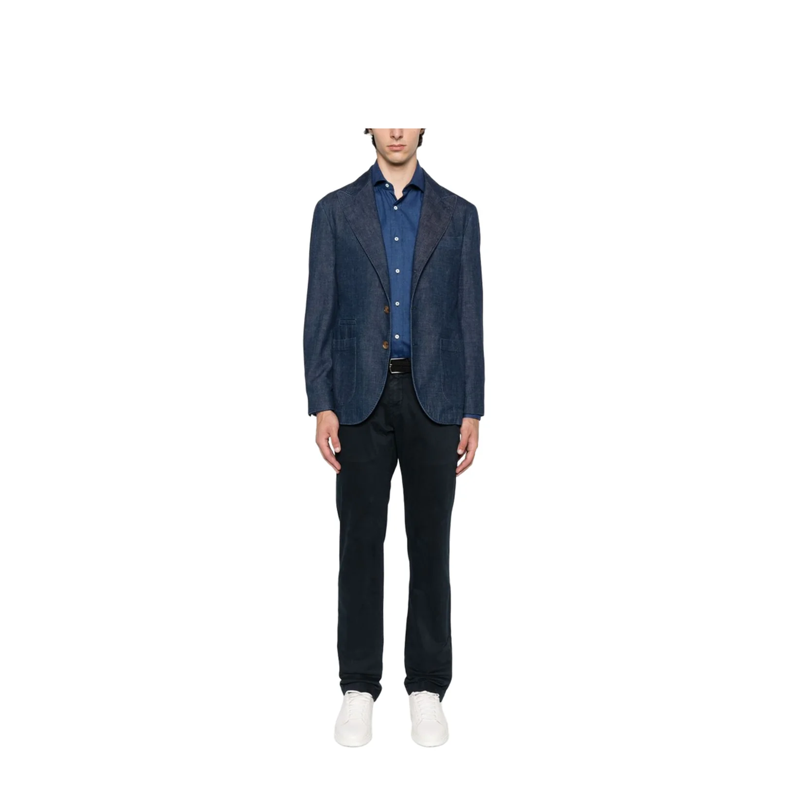 Denim Single-Breasted Jacket - Image 5
