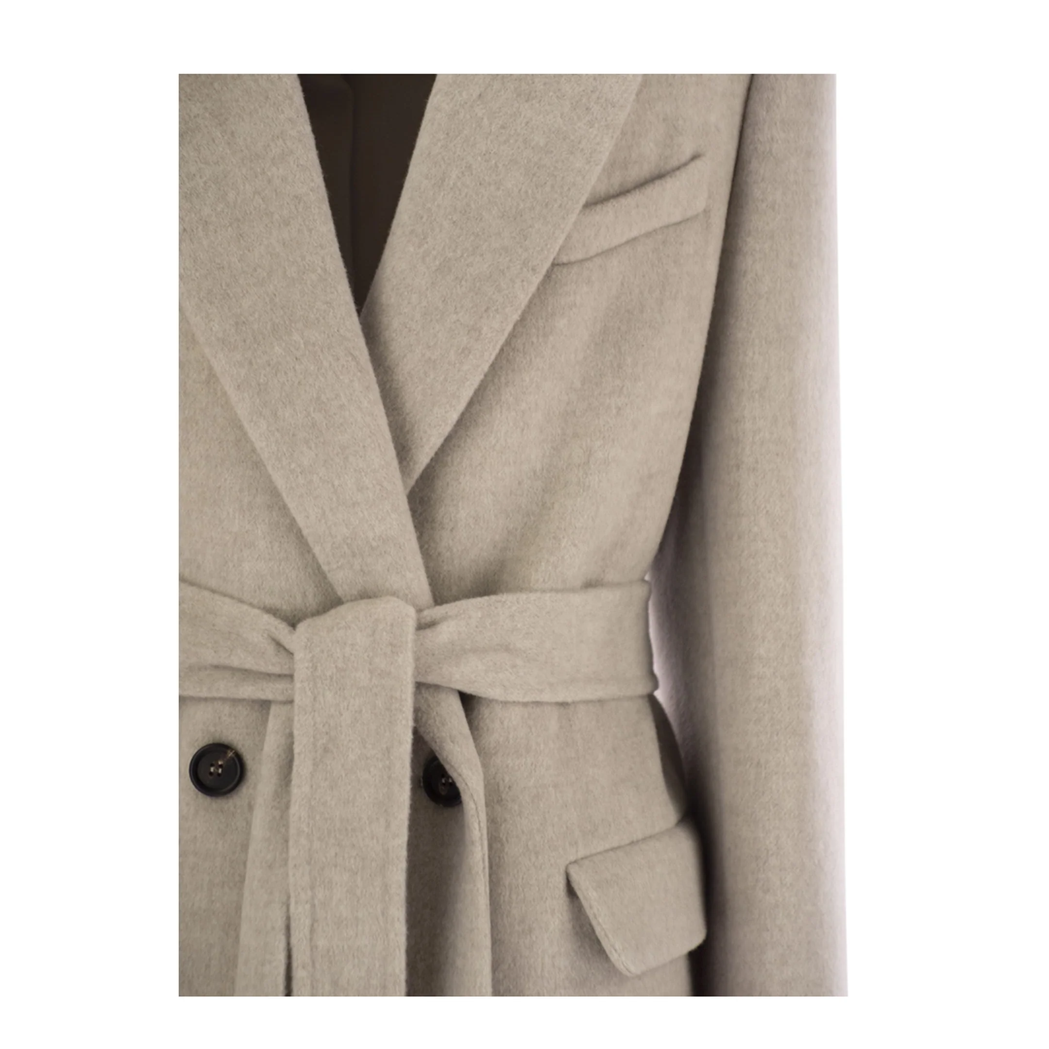 Double Breasted Coat Beige - Image 3