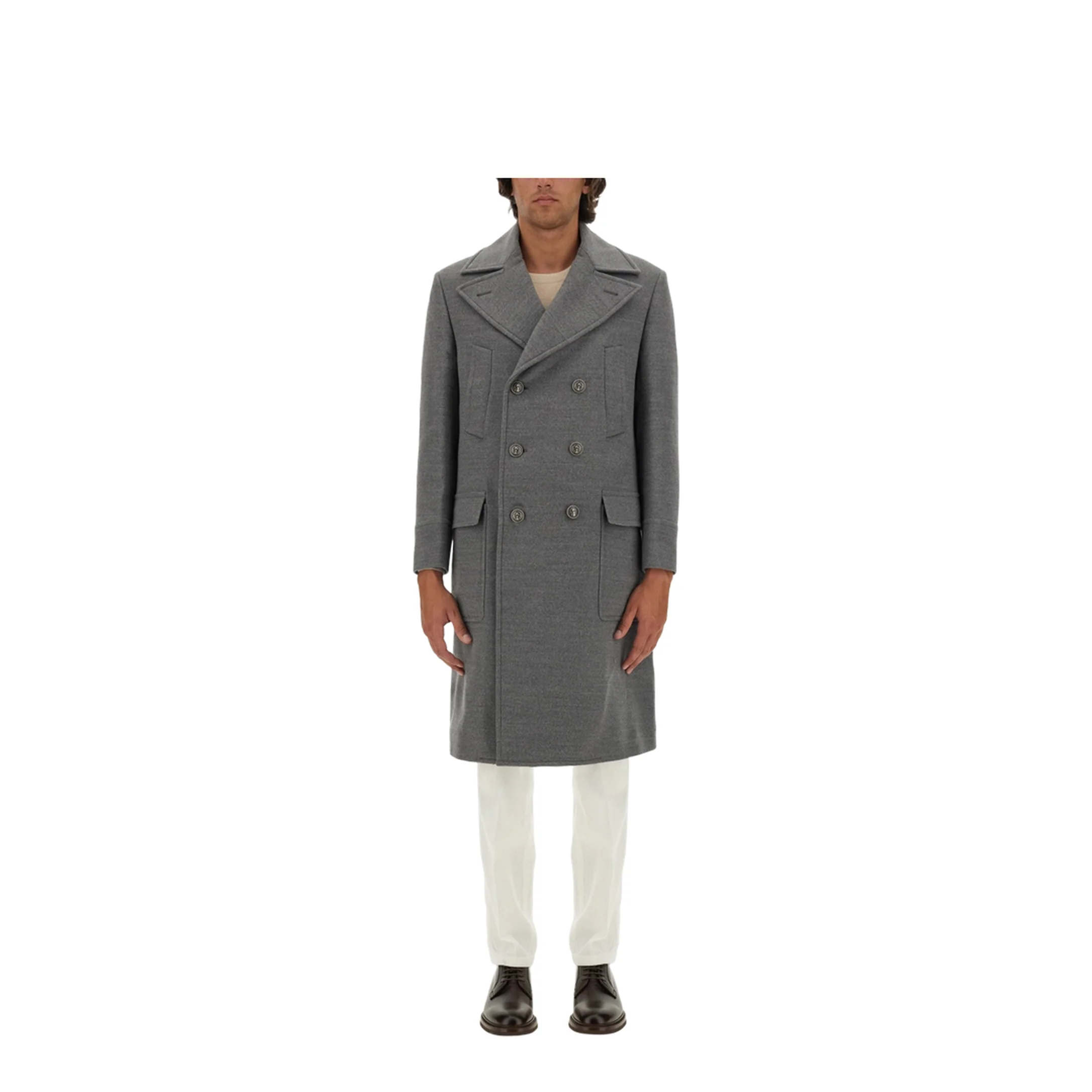 Double-Breasted Coat Grey