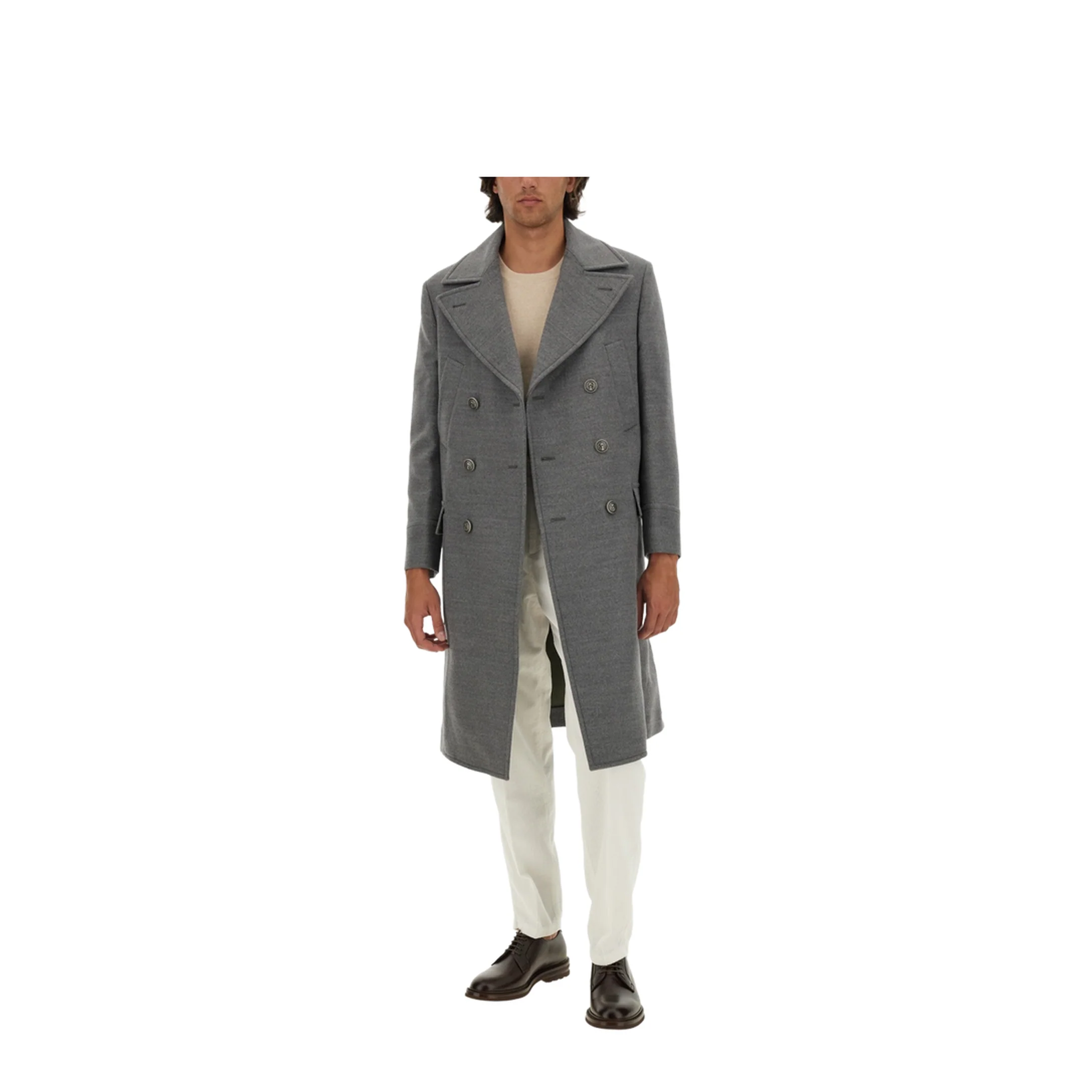 Double-Breasted Coat Grey - Image 2