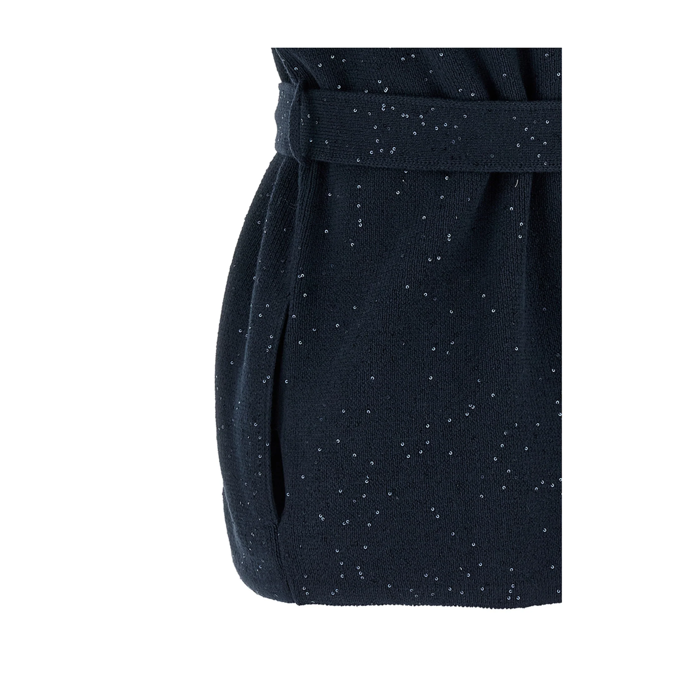 Double-Breasted Tie Knitted Vest - Blue - Image 4