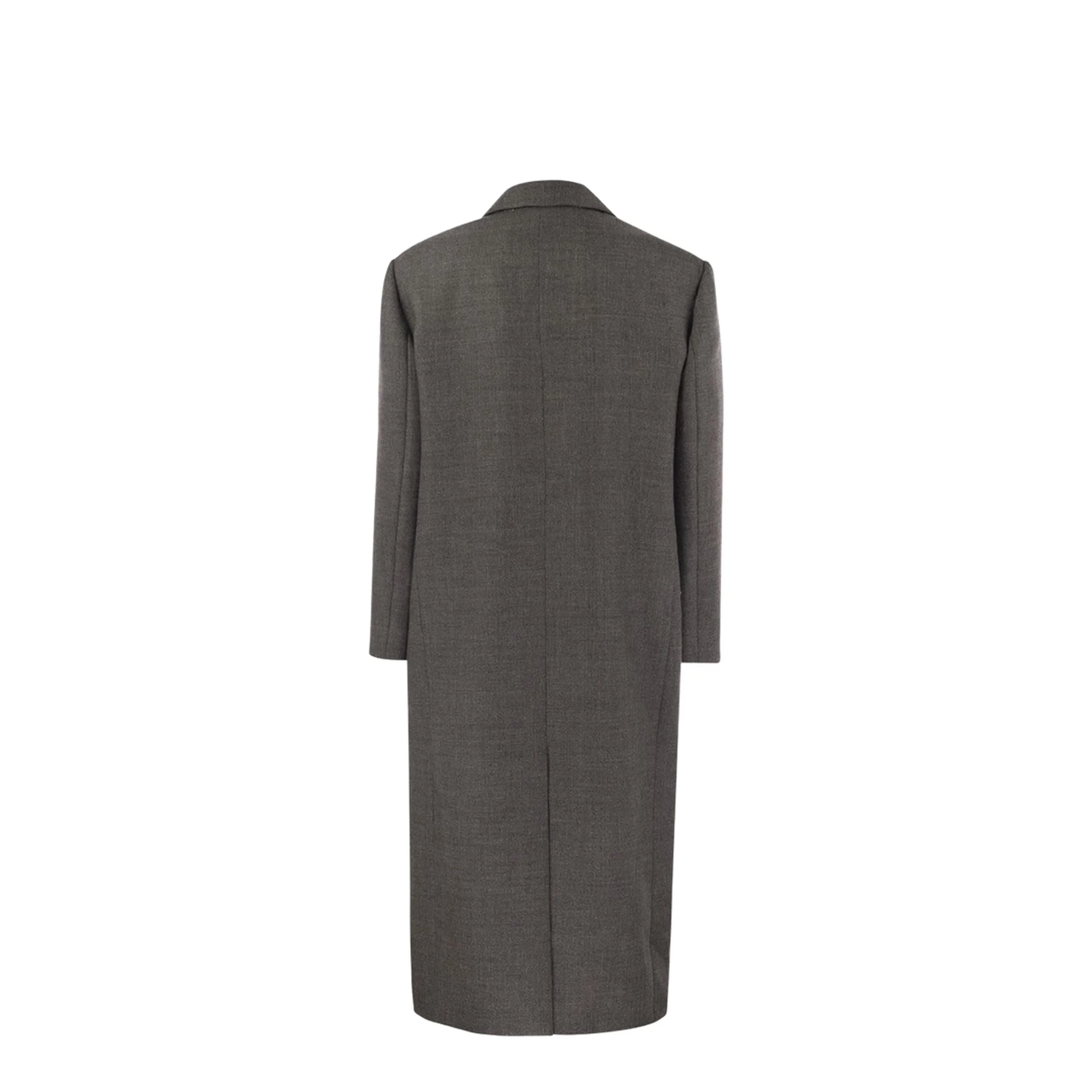 Double Breasted Wool Coat Dark Grey - Image 2