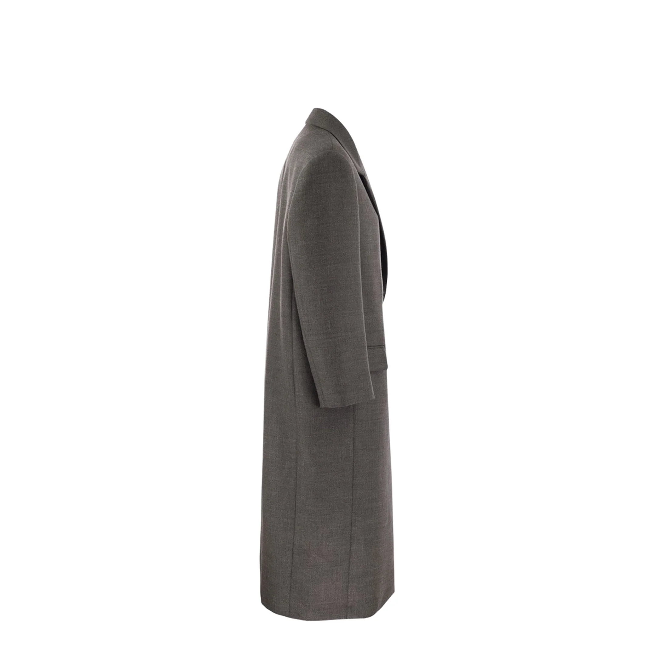 Double Breasted Wool Coat Dark Grey - Image 3