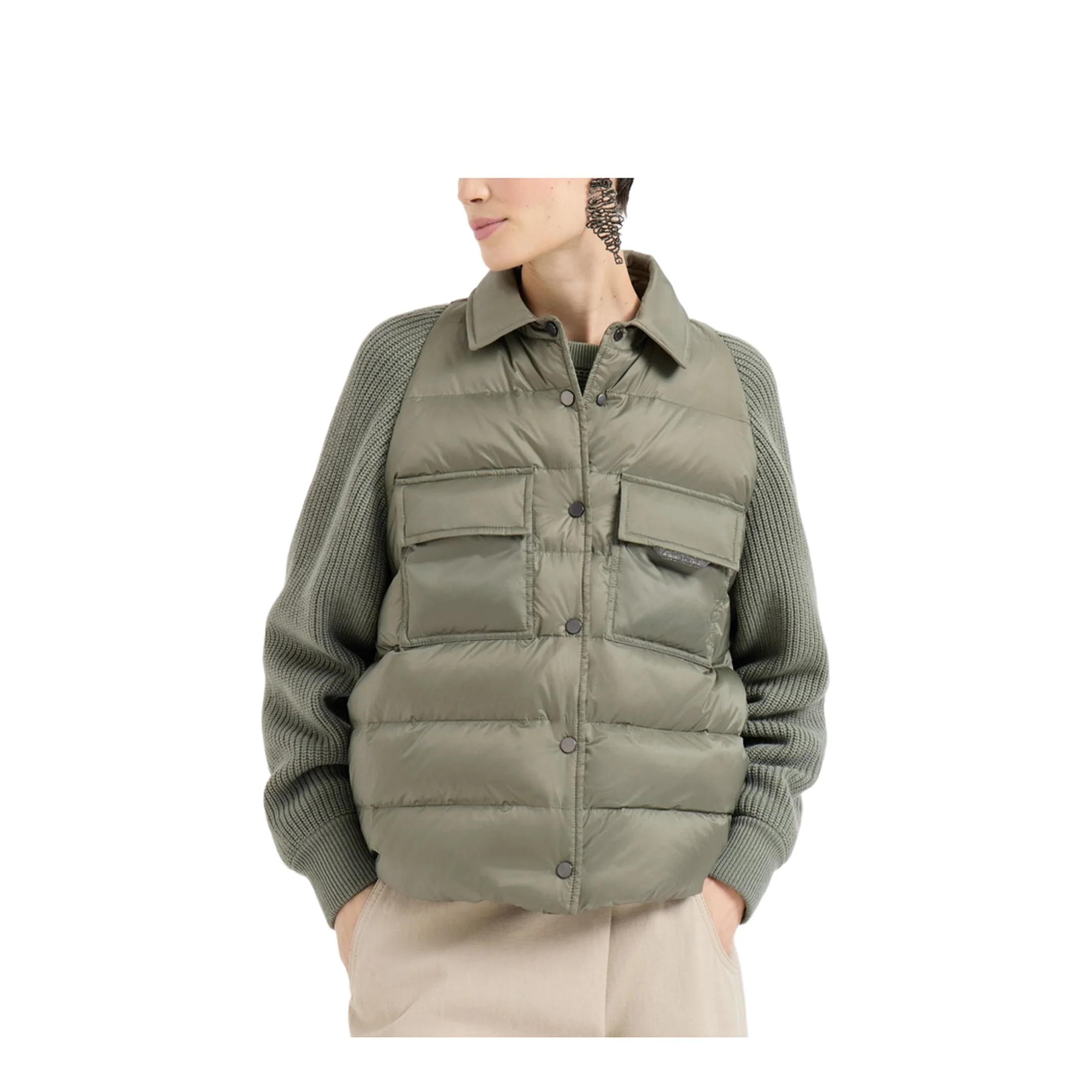 Nylon Down Jacket Green - Image 3