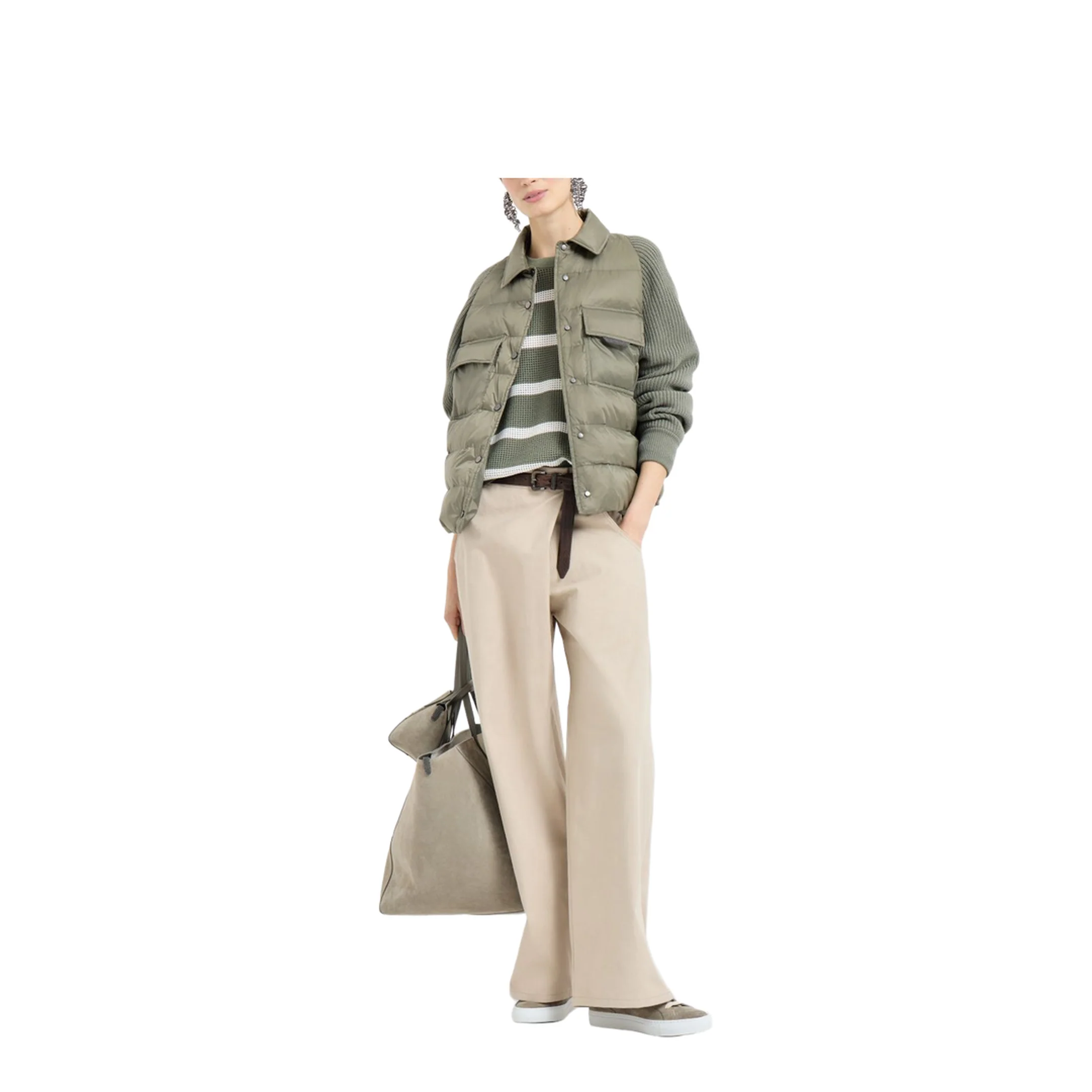 Nylon Down Jacket Green - Image 5