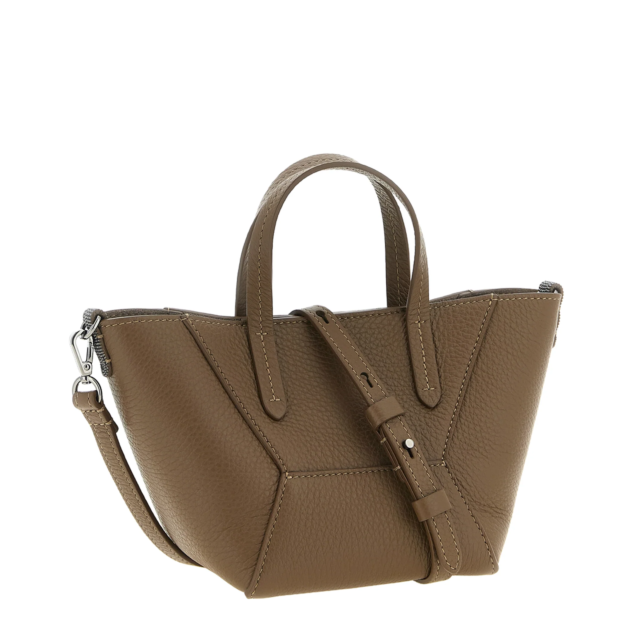 Duo Mini Leather Handbag Brown - Image 2