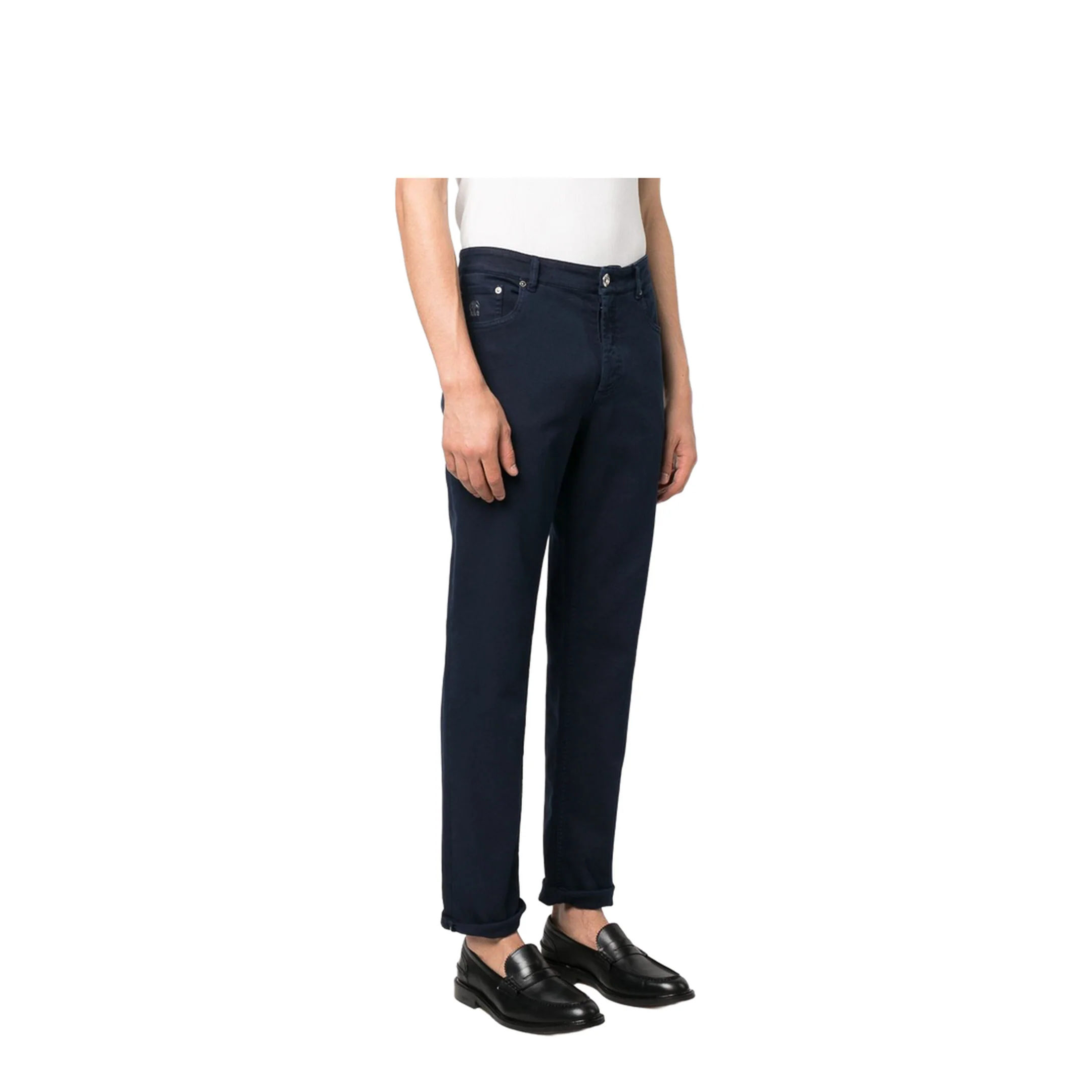 Dyed Denim Pants Dark Blue - Image 2