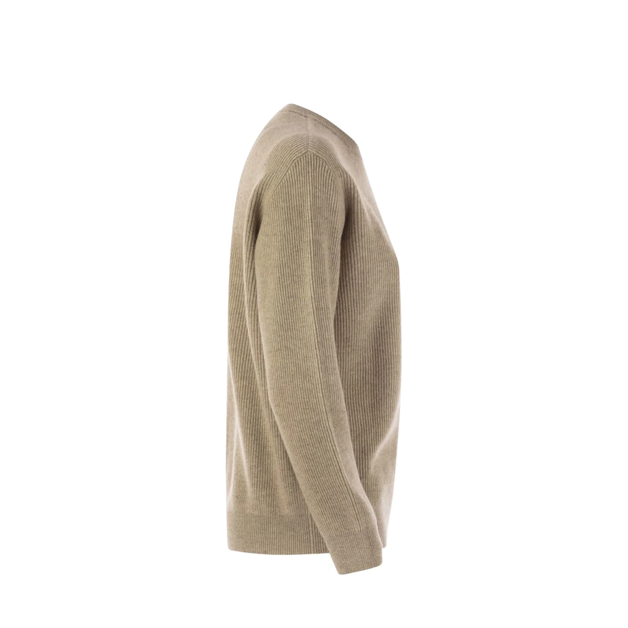 English Rib Cashmere Sweater with Monile - Image 3