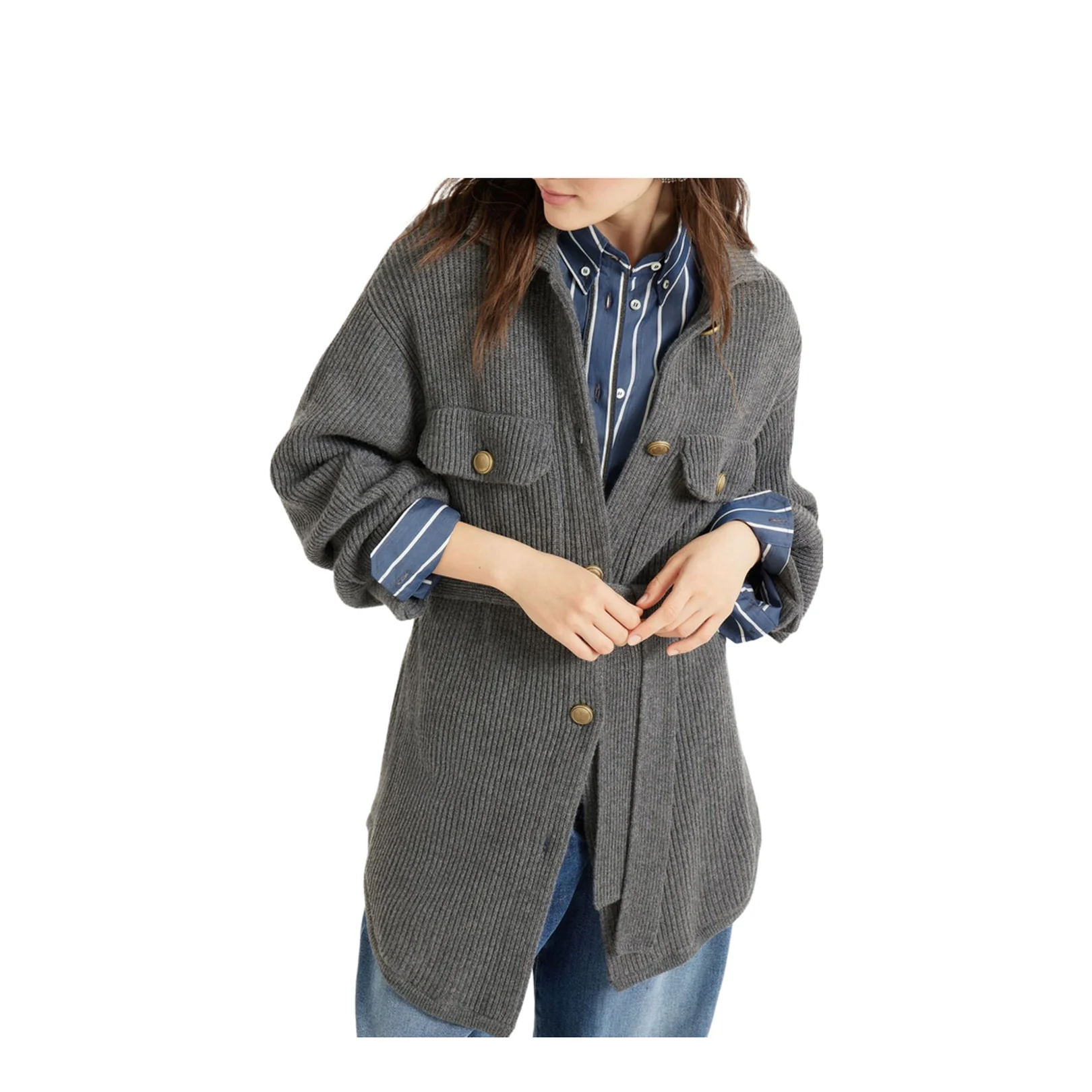 English Rib Knit Cardigan - Image 3