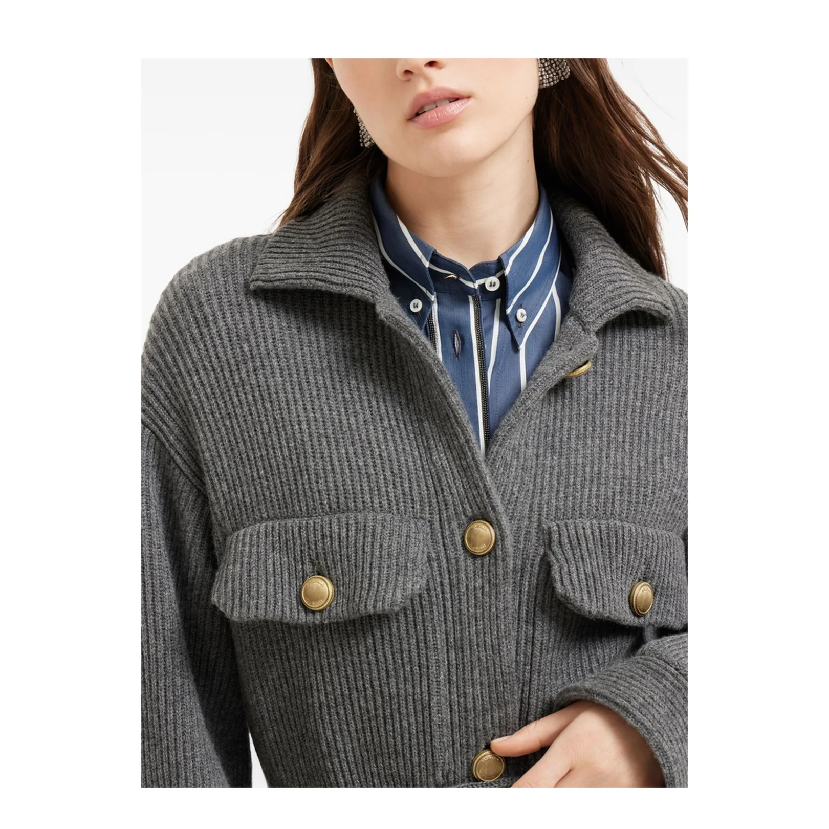 English Rib Knit Cardigan - Image 6