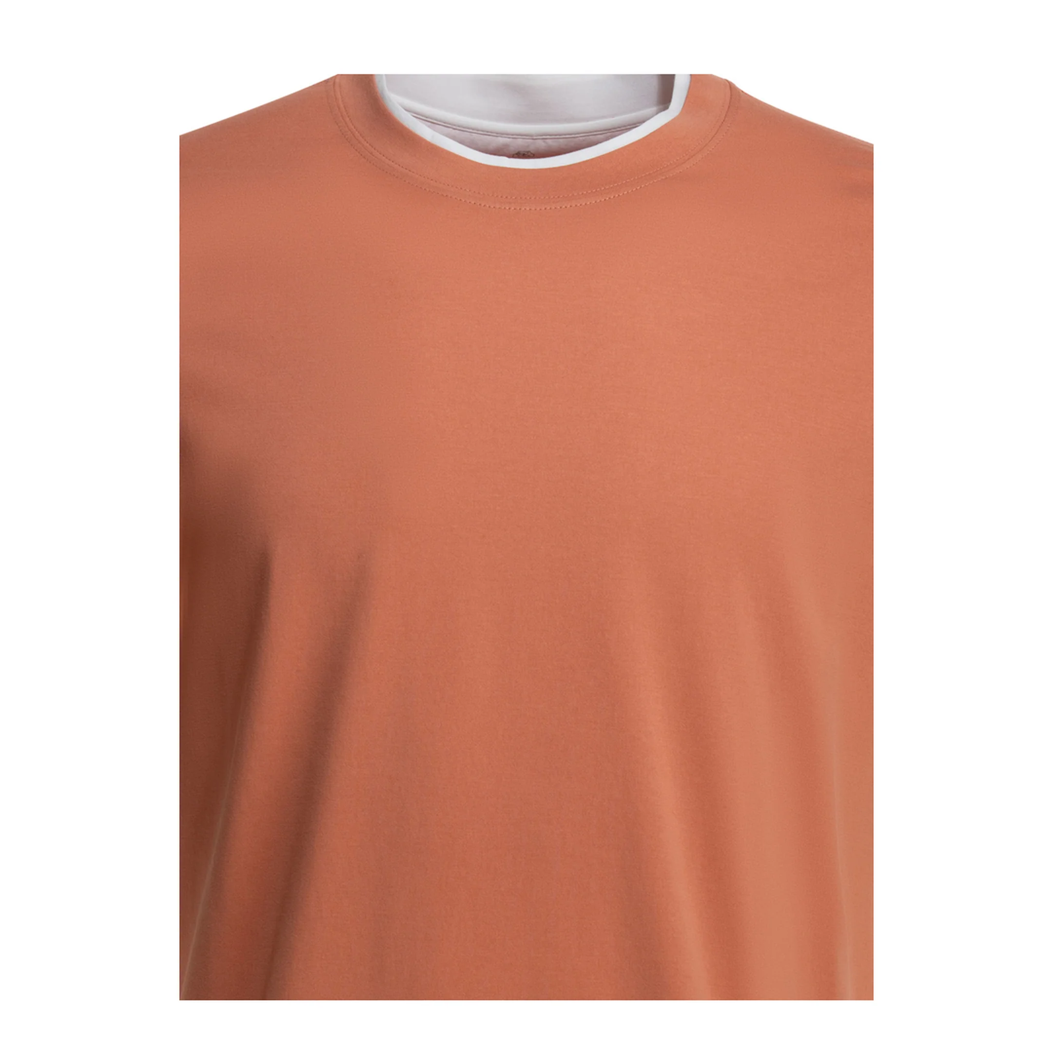 Faux Layering Crewneck T-Shirt Orange - Image 3