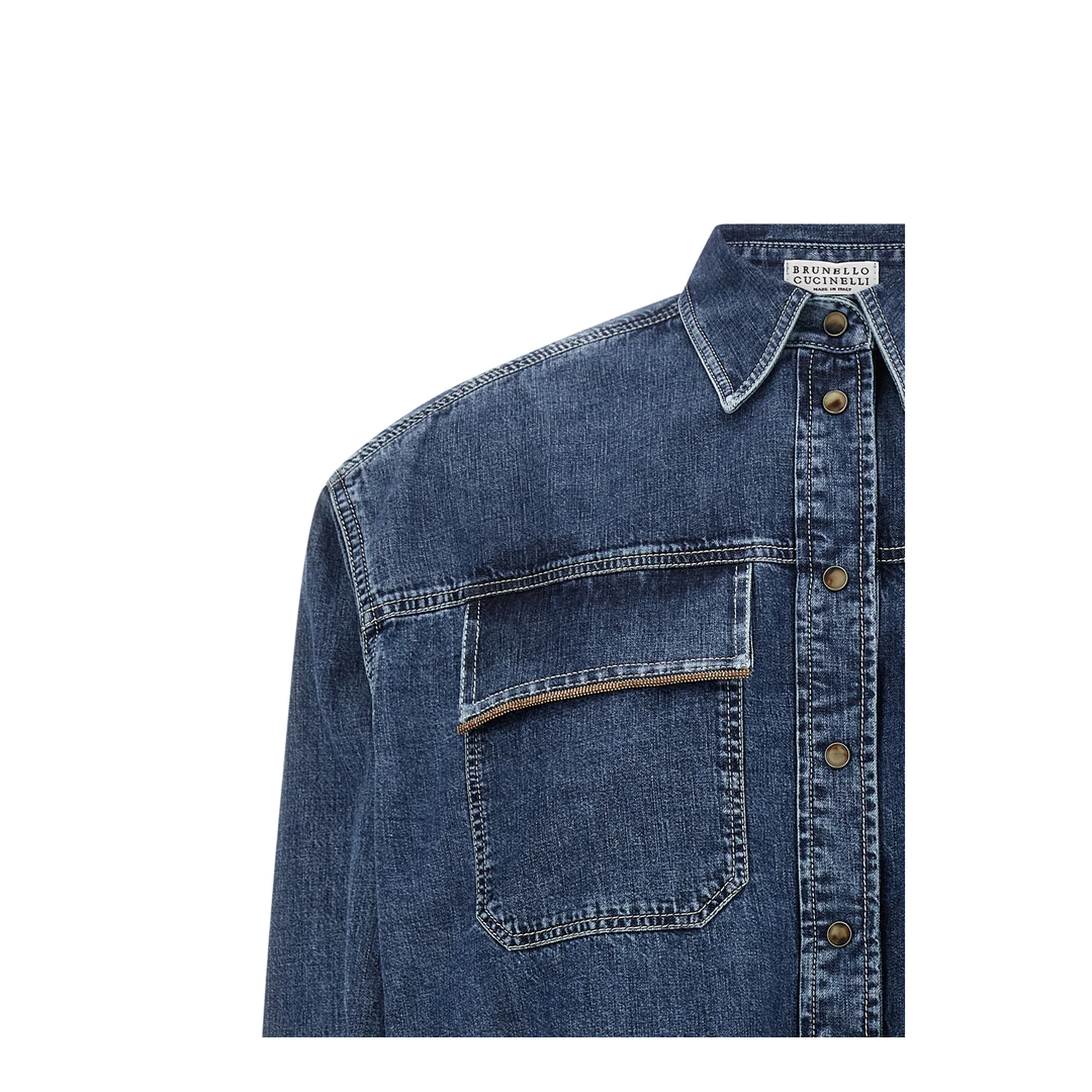 Lightweight Denim Shirt - Blue - Image 3