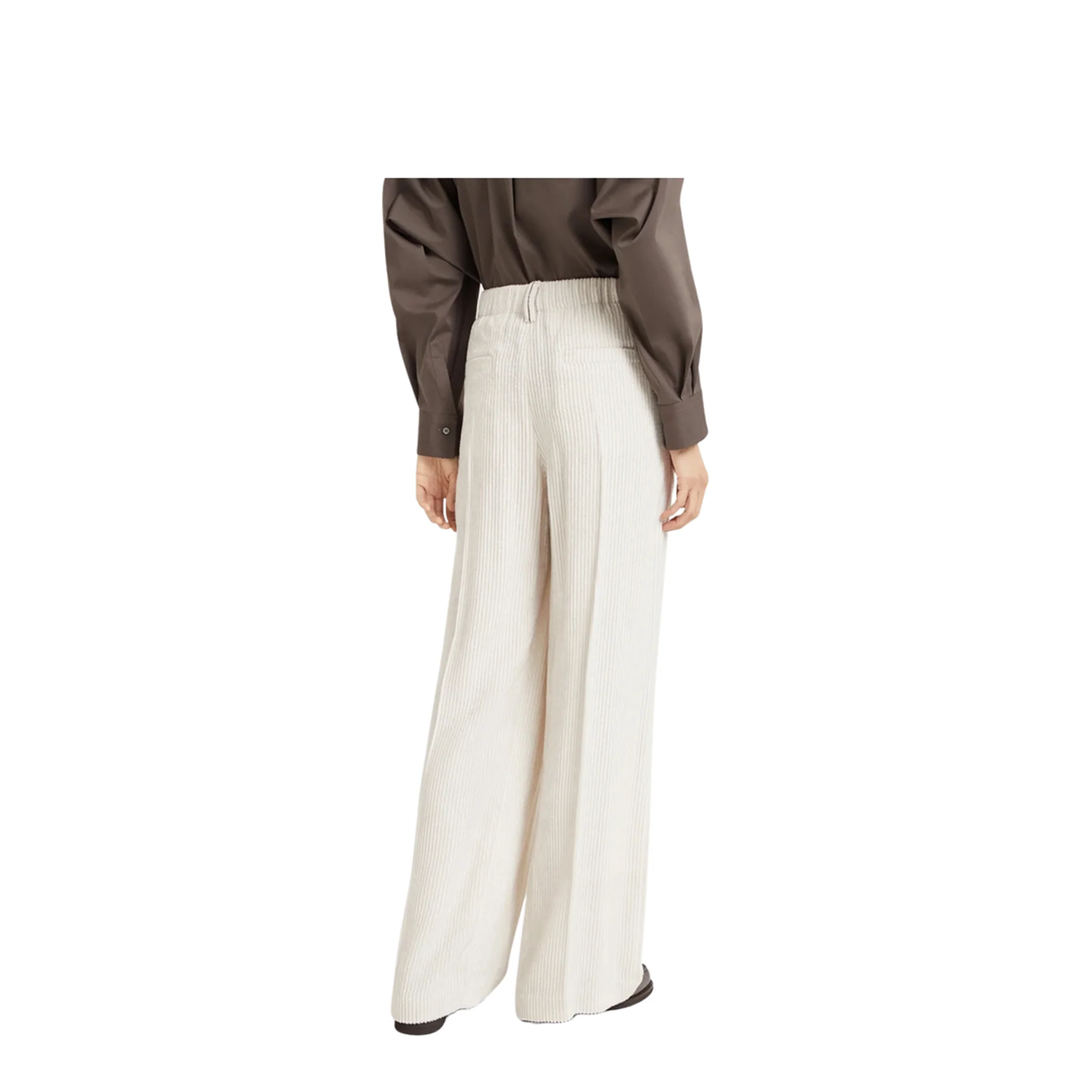 Fluid Corduroy Sartorial Track Trousers with Jewellery - Image 2