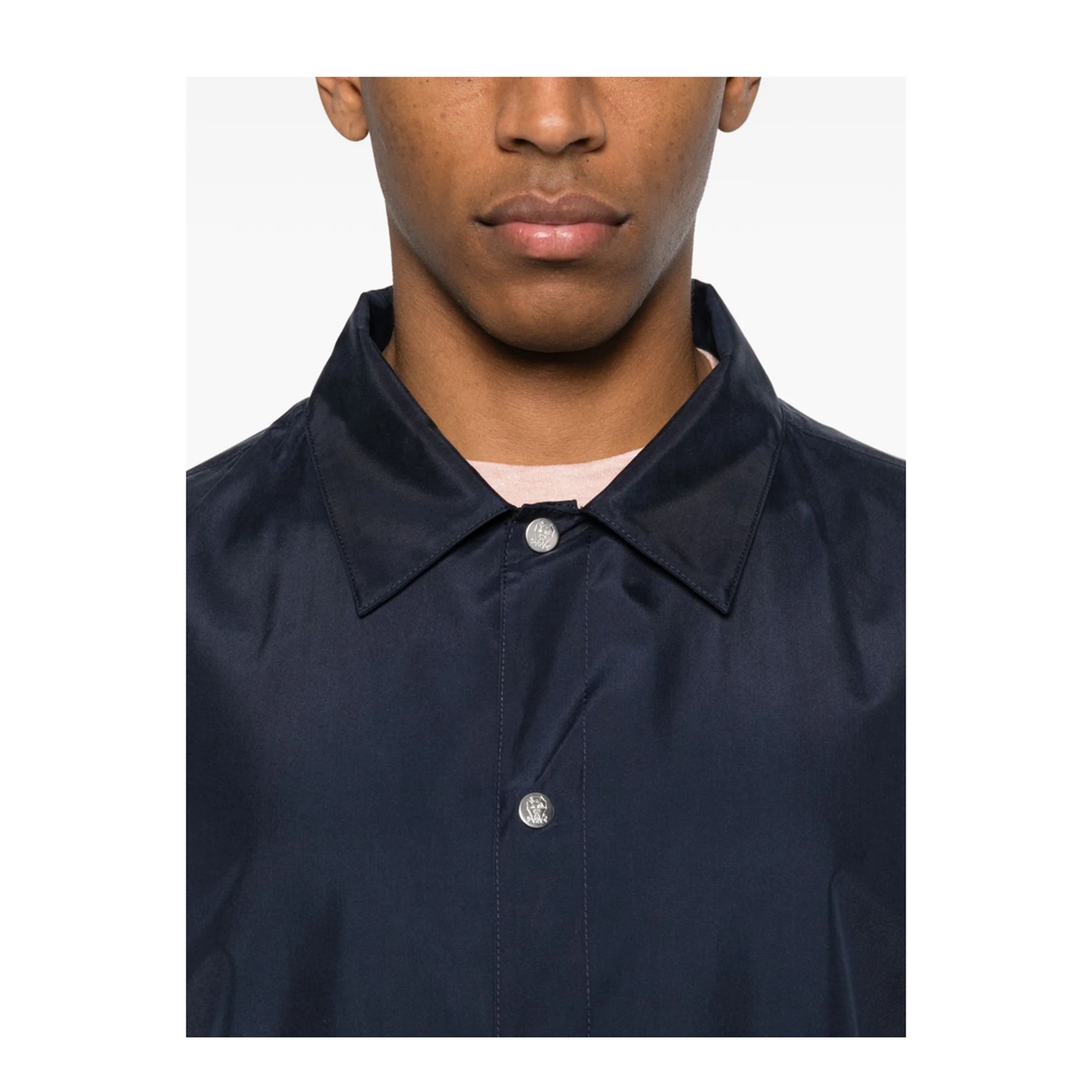 Buttoned Silk Jacket Blue - Image 2
