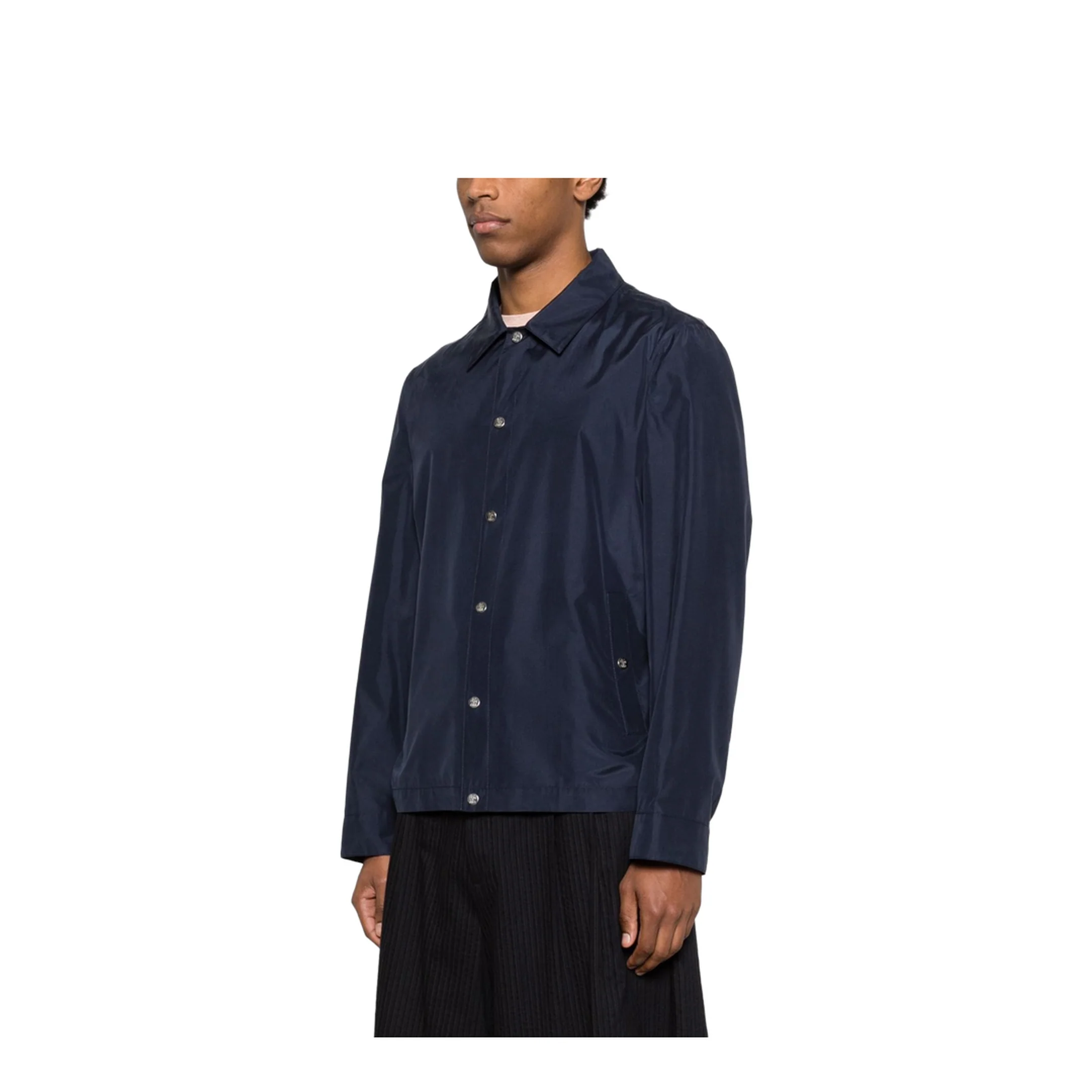 Buttoned Silk Jacket Blue - Image 3