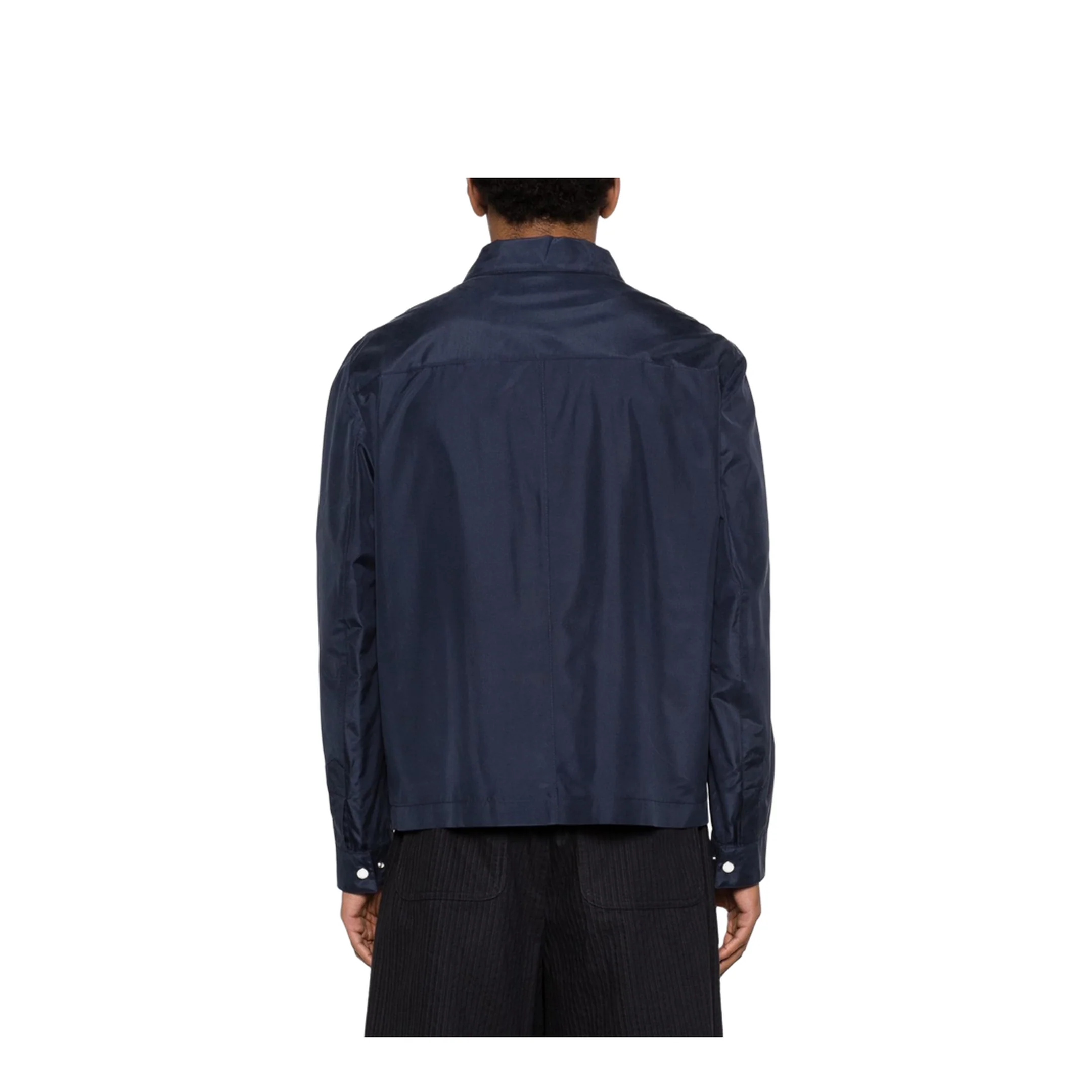 Buttoned Silk Jacket Blue - Image 4
