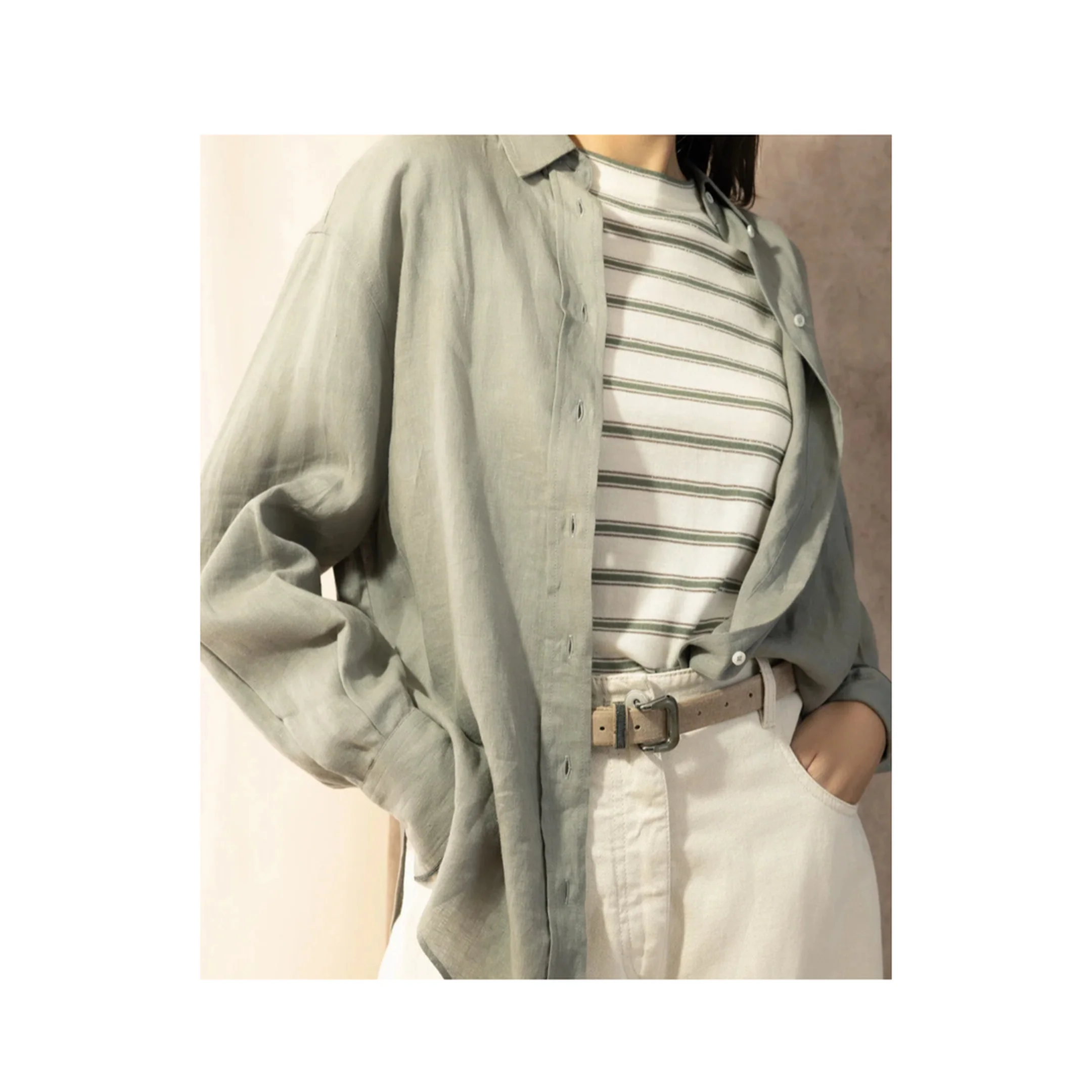 Grey Linen Shirt - Image 4